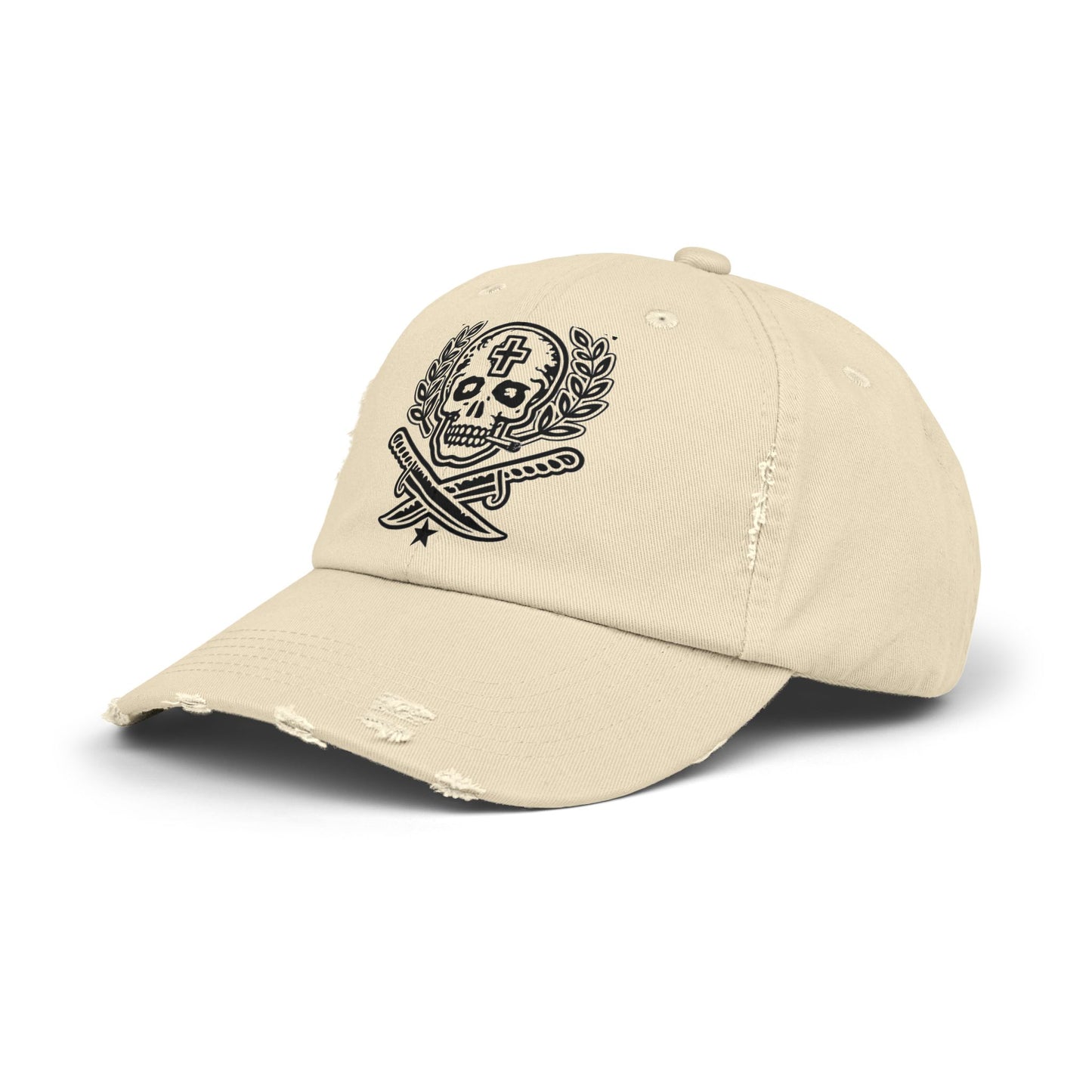 Distressed Skull & Swords Baseball Cap