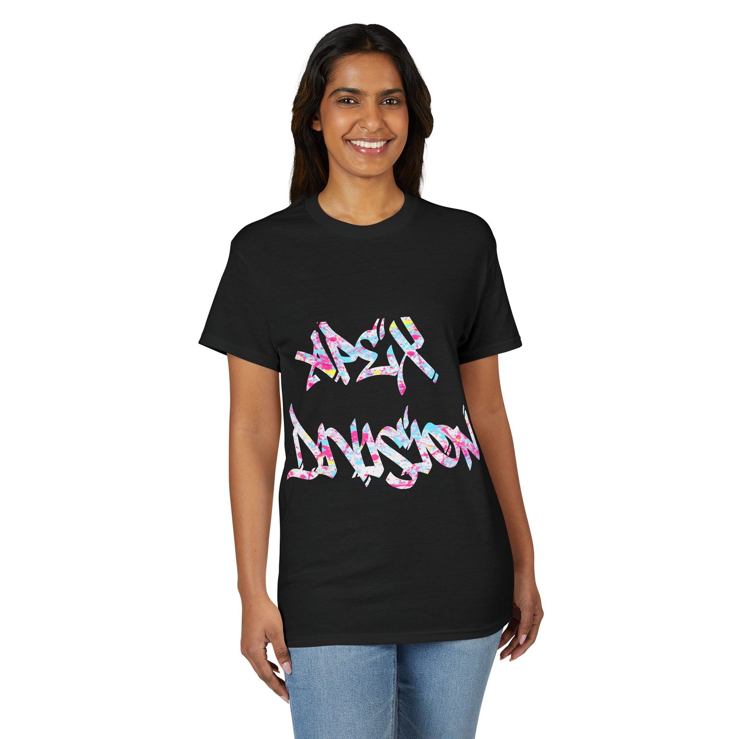 Resilient Division Graphic Tee — Colorful Motivational Back-Print Shirt