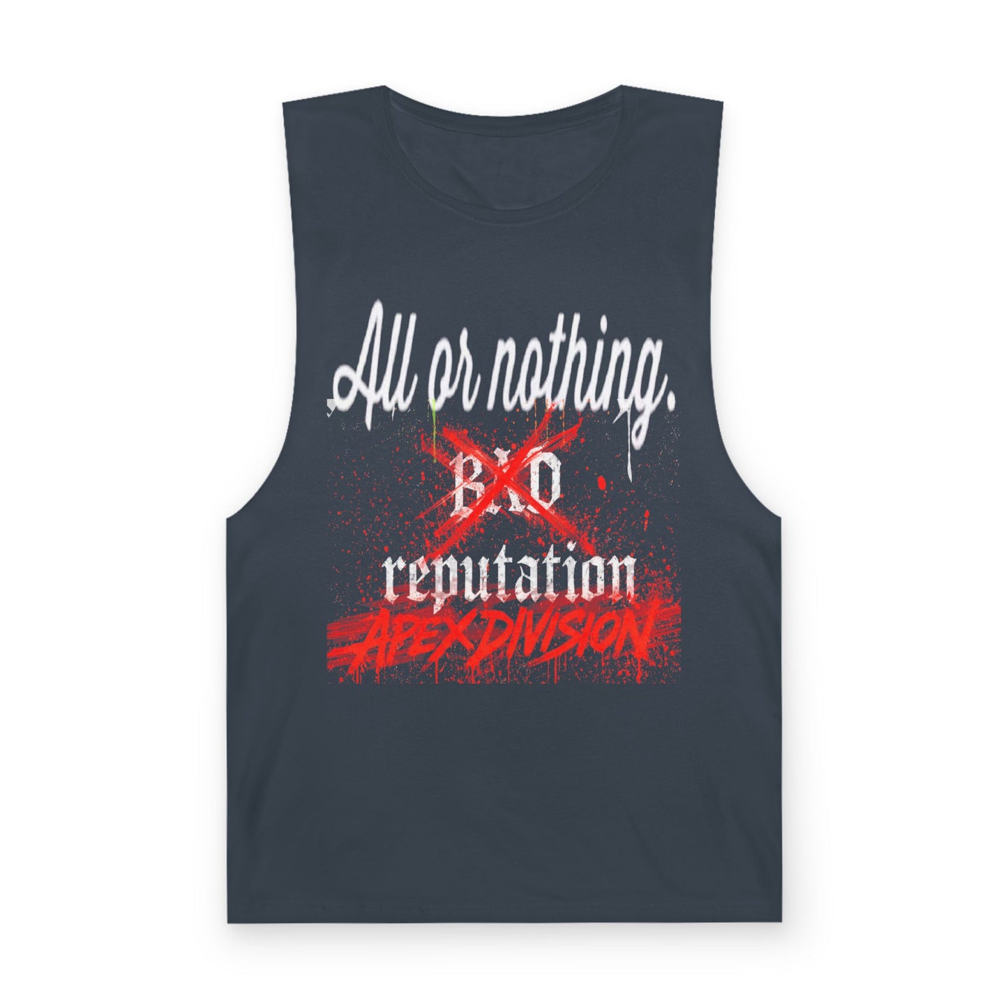 All or Nothing Reputation Tank Top — Apex Division Graphic Muscle Tank