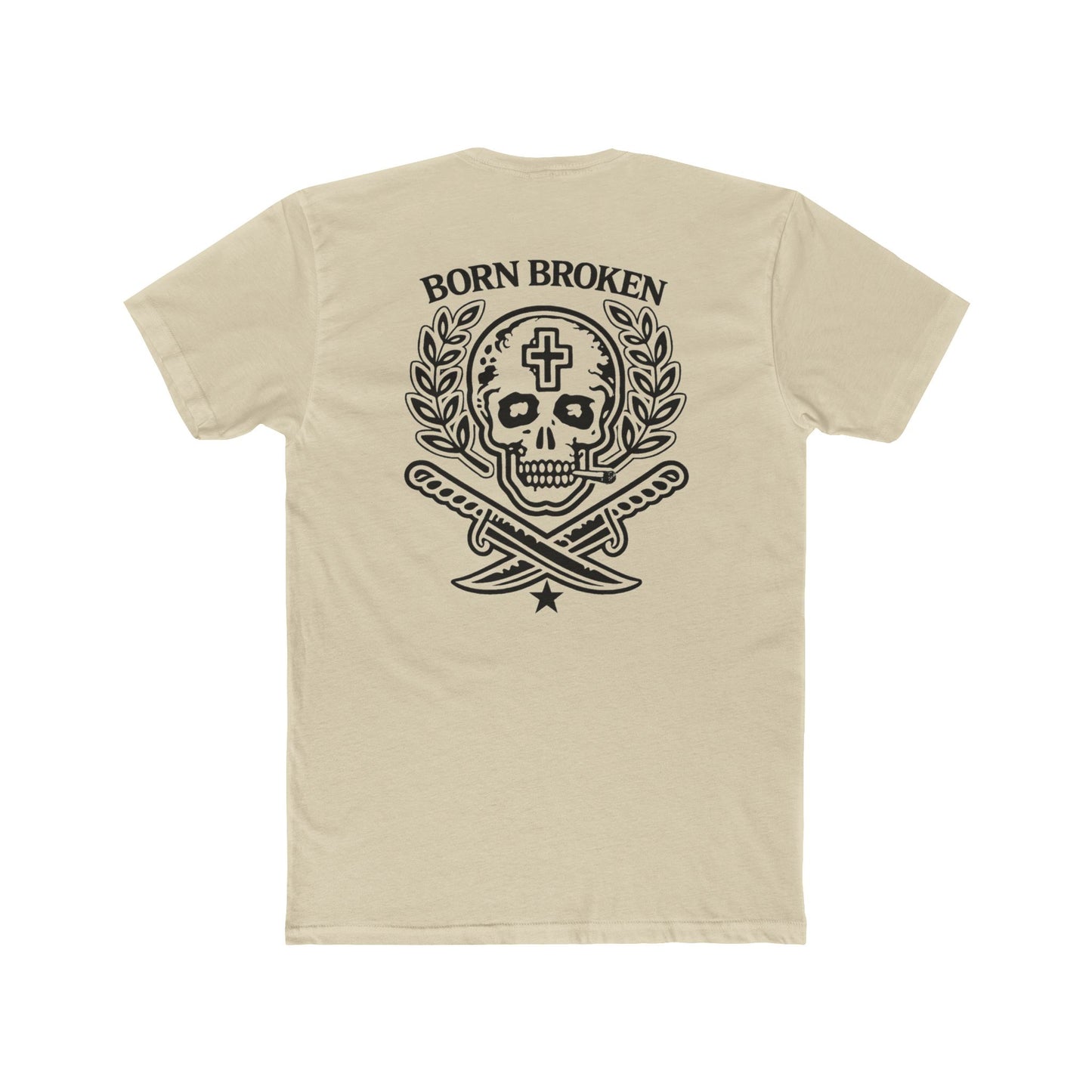 Born Broken Skull Tee — Gothic Skull Graphic T-Shirt