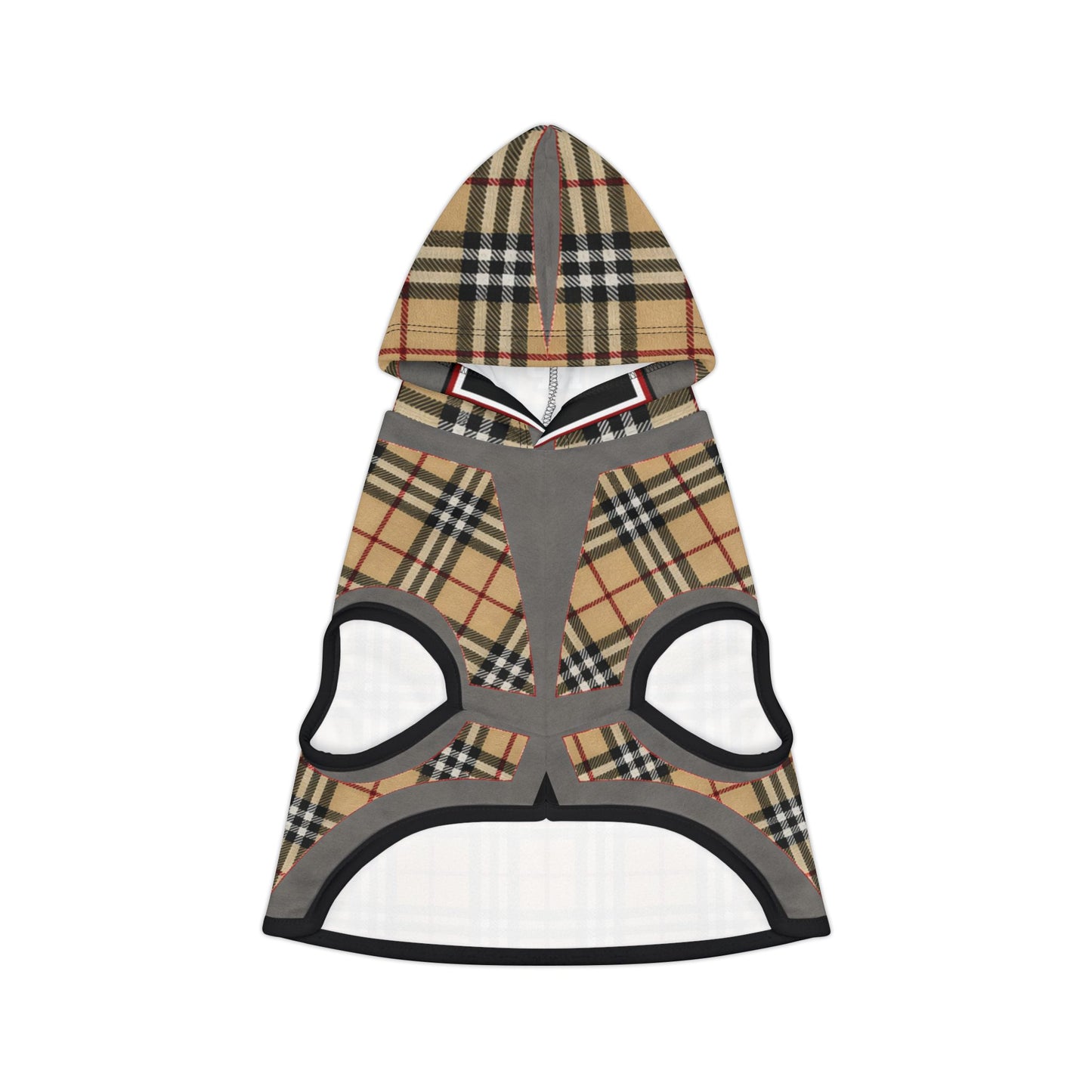 Plaid Pet Hoodie — Classic Tan Check Dog & Cat Hoodie