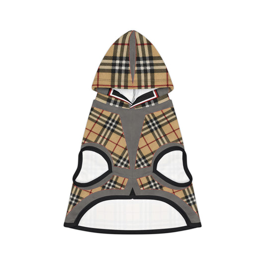 Plaid Pet Hoodie — Classic Tan Check Dog & Cat Hoodie