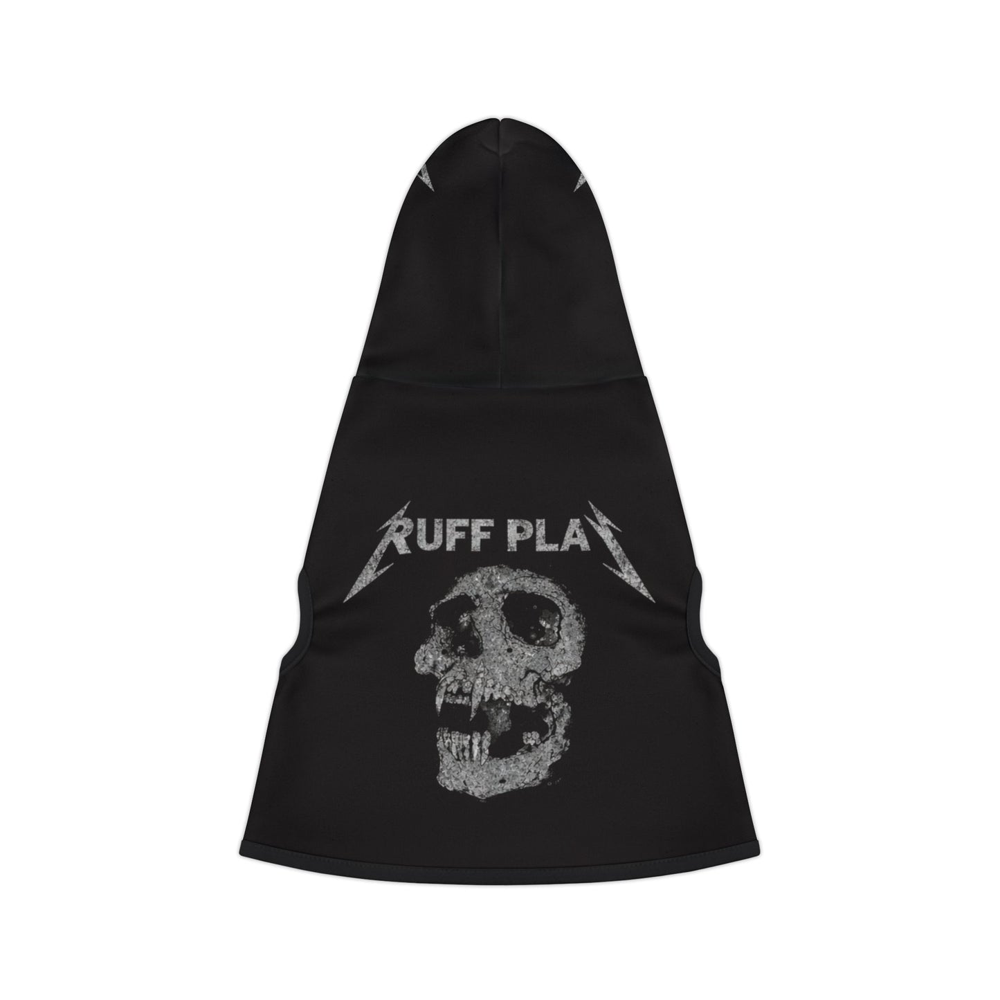 Pet Hoodie - 'Ruff Play' Skull Graphic Dog Hoodie (Goth/Punk)