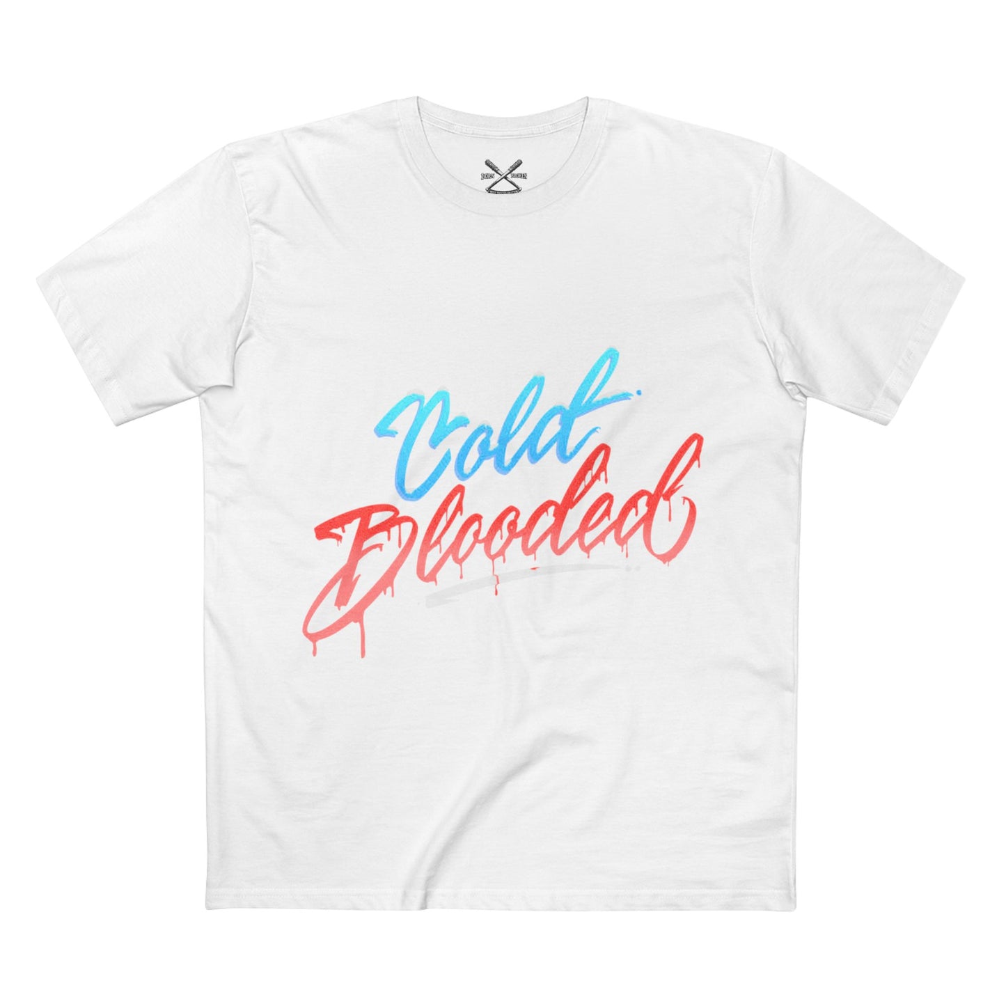 T‑Shirt — "Cold Blooded" Script Graphic Tee (Eye Back Print)