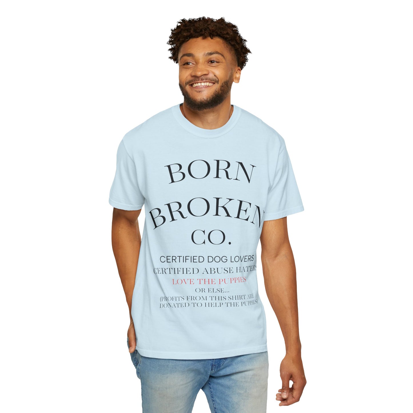 Born Broken Co. Graphic T-Shirt — 'Fight Abuse, Not Dogs' Statement Tee