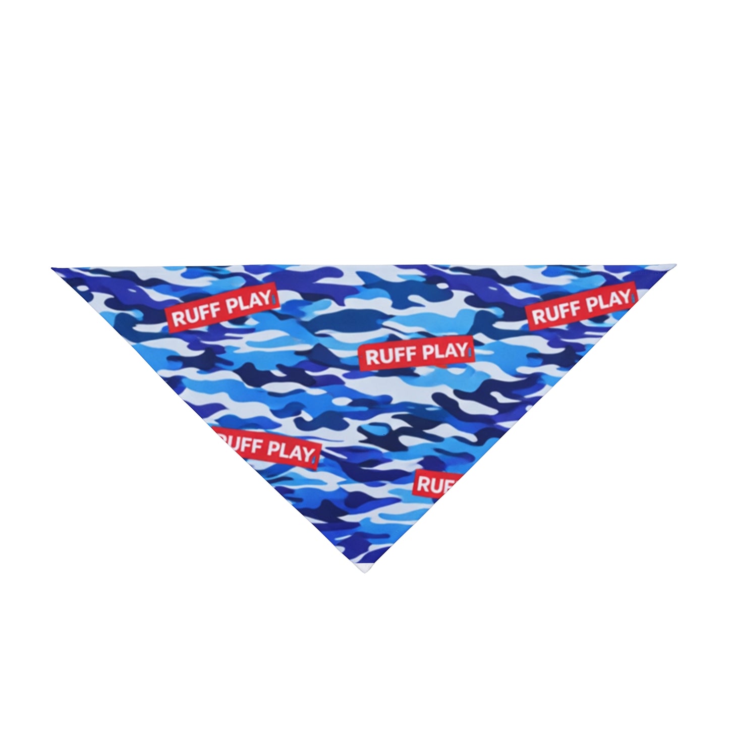 Blue Camo "RUFF PLAY" Pet Bandana – Dog Bandana Accessory for Playful Pups