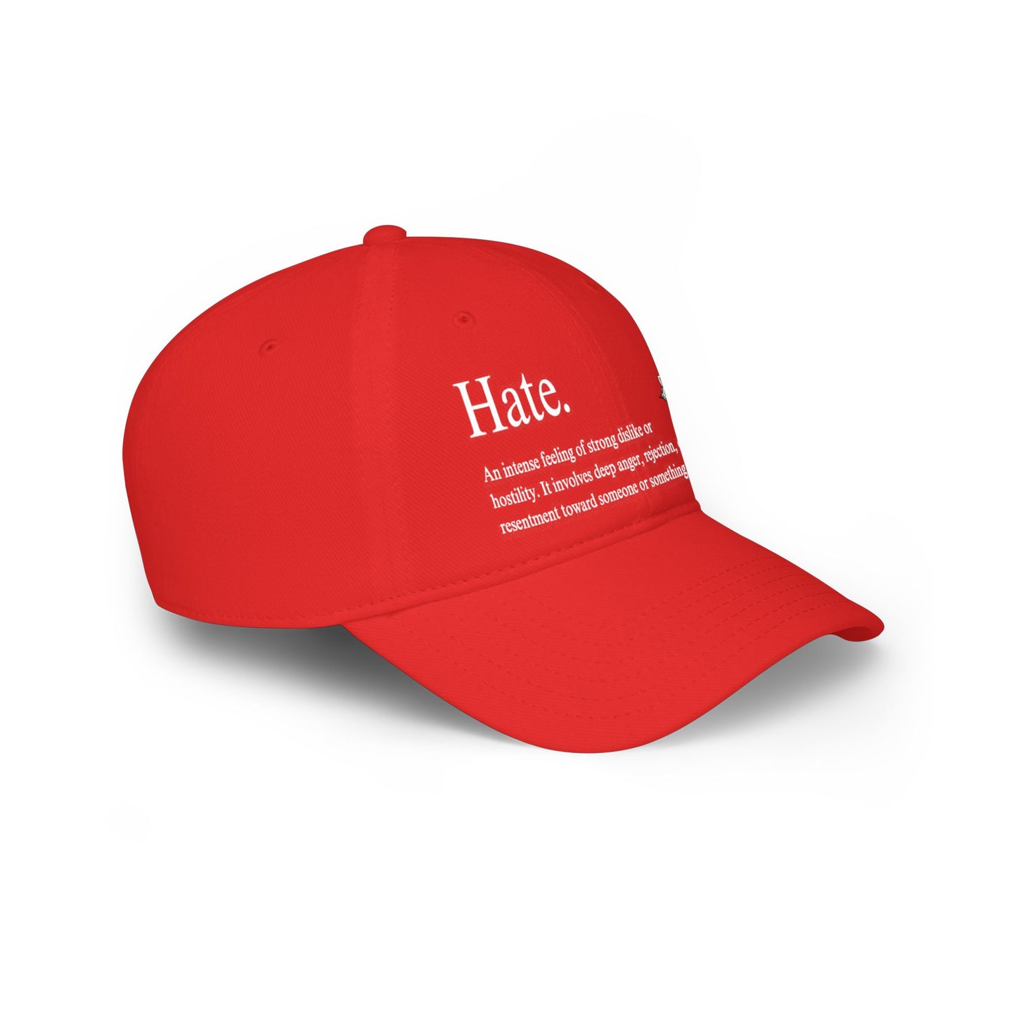 Baseball Cap — 'Hate.' Definition Embroidered Red Hat