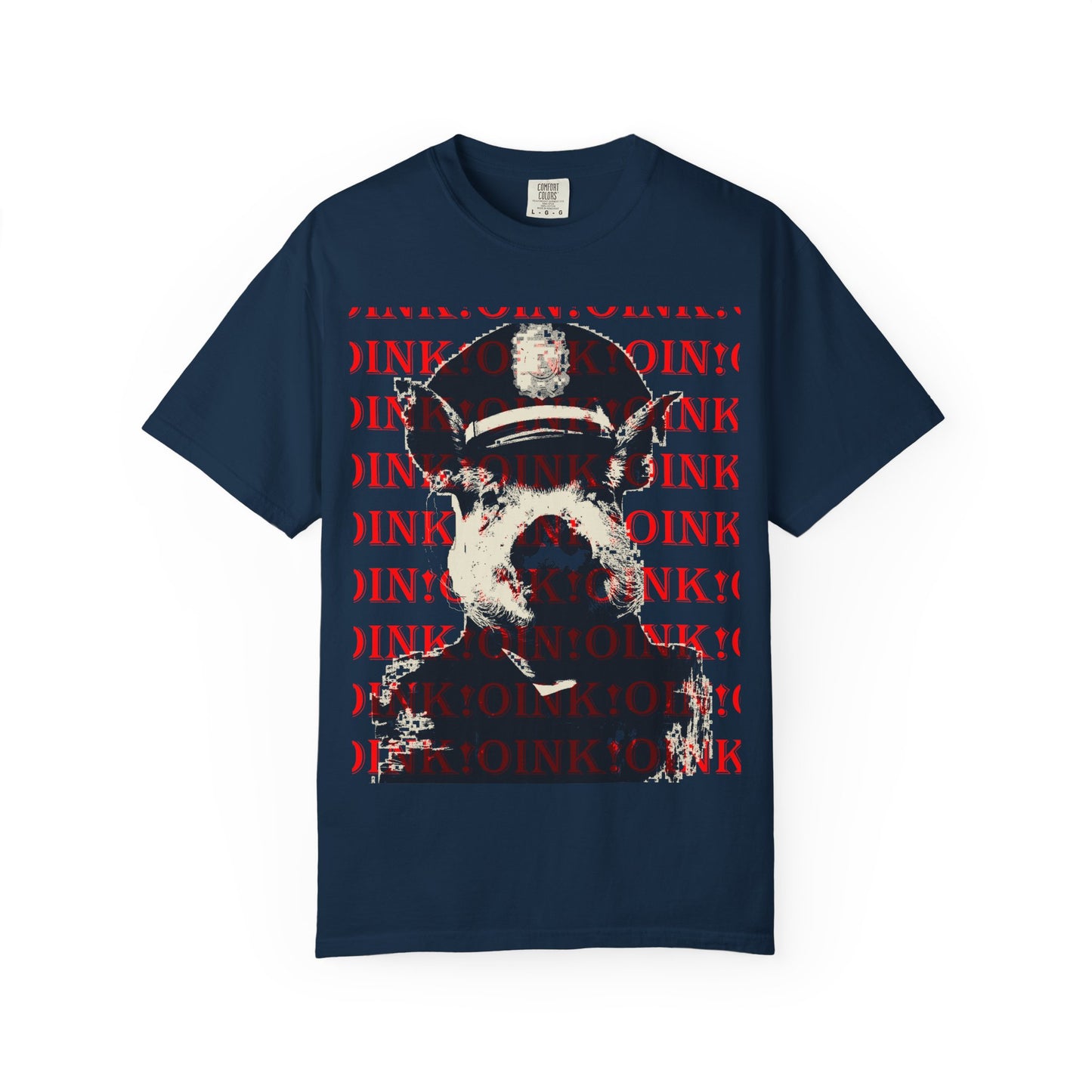 Retro Pig Graphic T-Shirt — 'OINK' Repeating Print