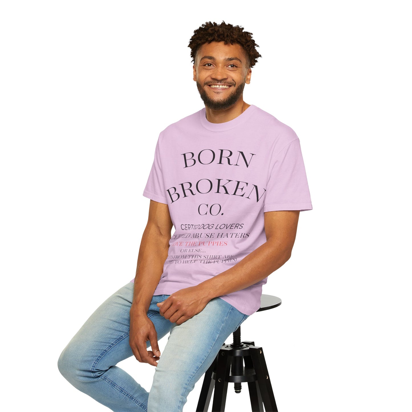 Born Broken Co. Graphic T-Shirt — 'Fight Abuse, Not Dogs' Statement Tee