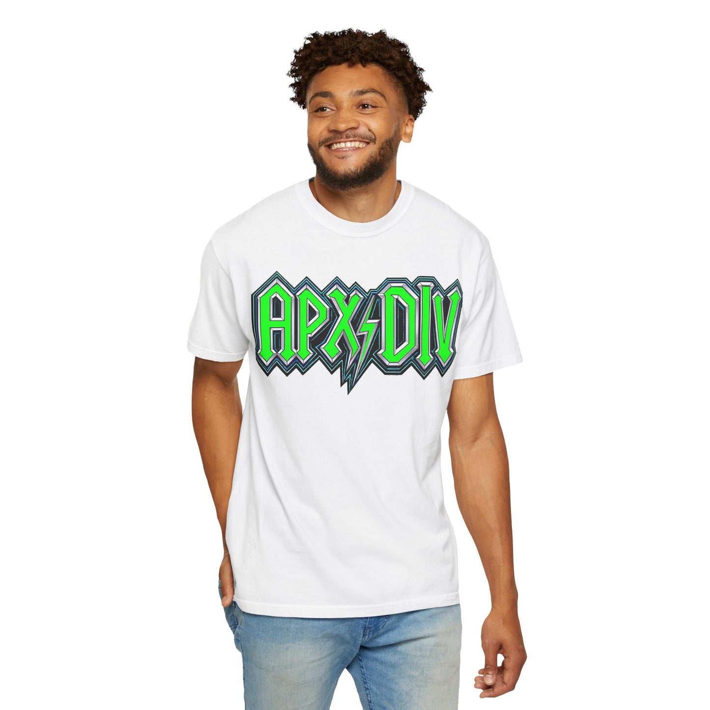 Apex Division Graphic T-Shirt — Neon Green Logo & Three-Headed Dog Back Print