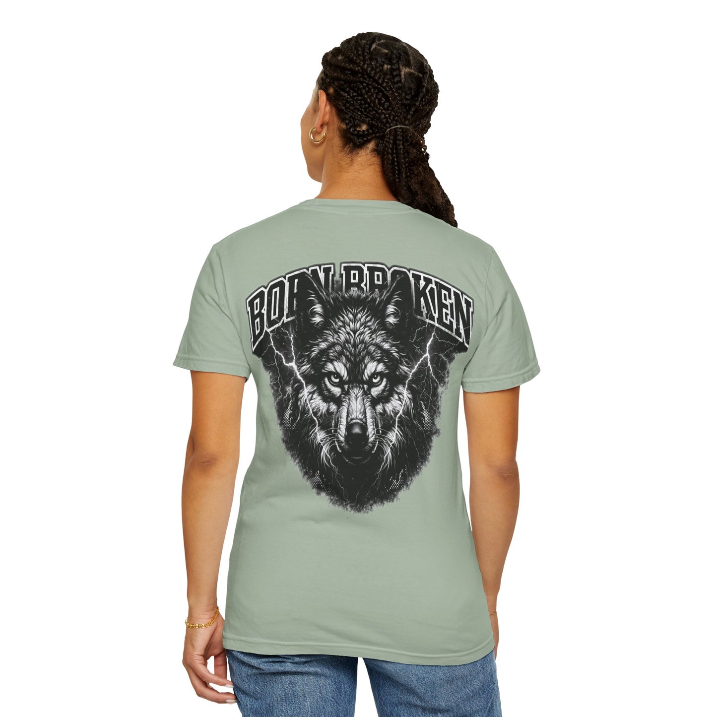 Wolf Head Graphic T-Shirt — Bold Lone Wolf Tee ("Born Broken")