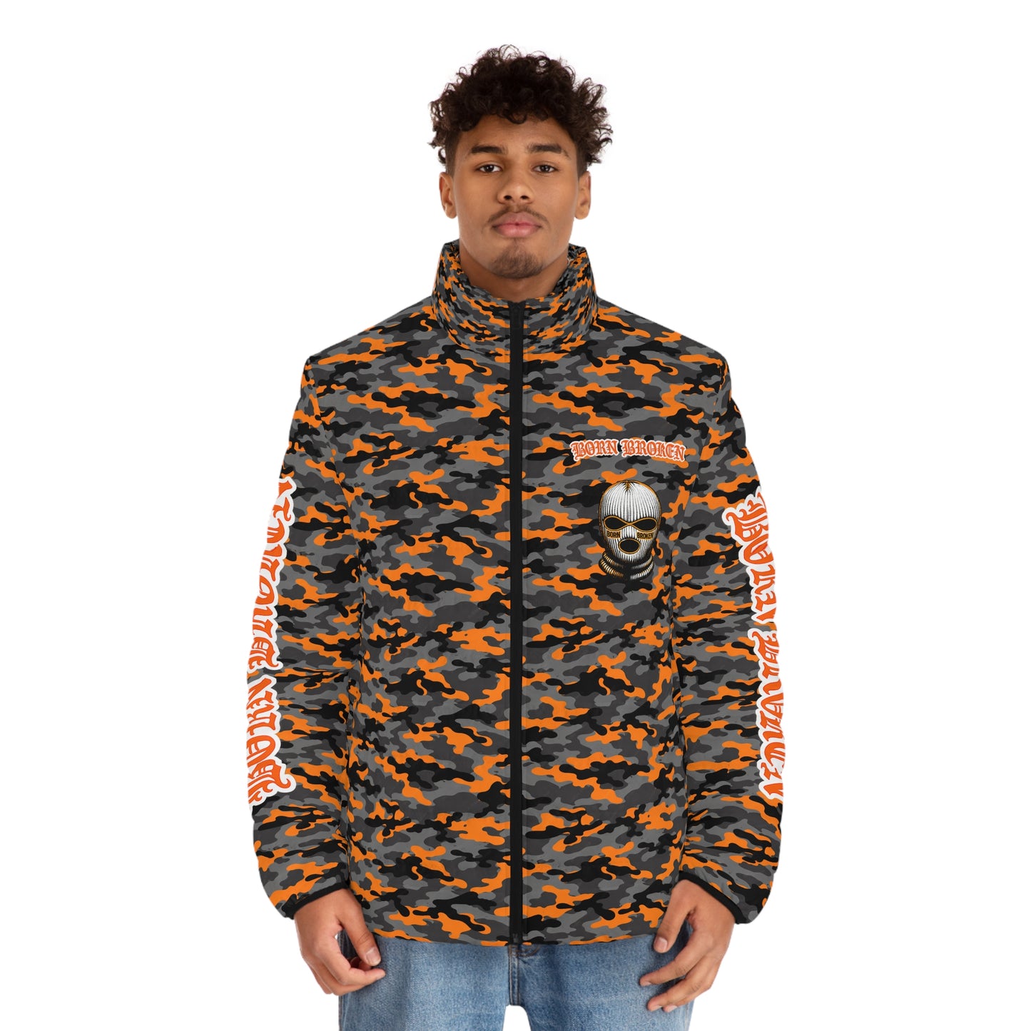 Camo 'Born Broken' Puffer Jacket