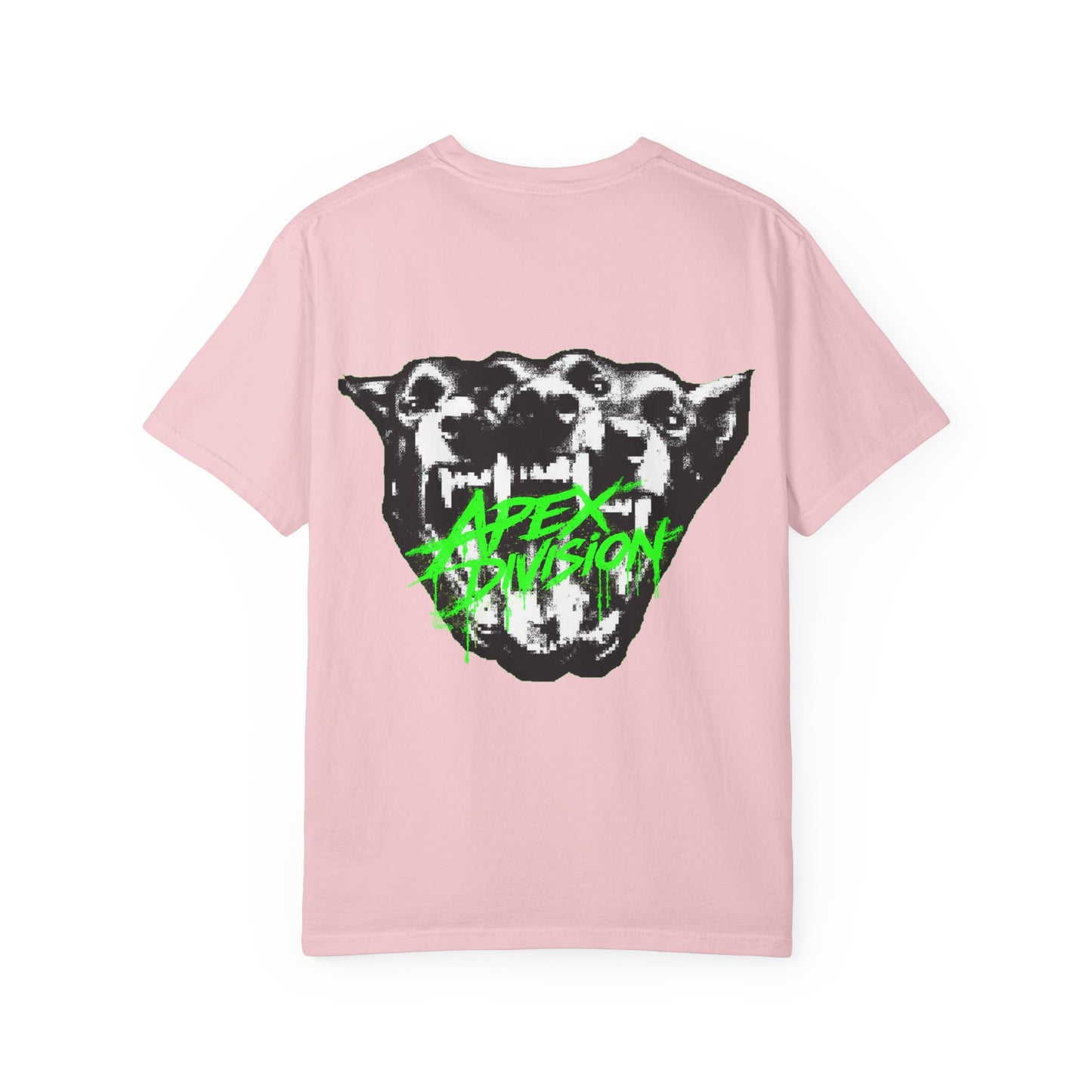 Apex Division Graphic T-Shirt — Neon Green Logo & Three-Headed Dog Back Print