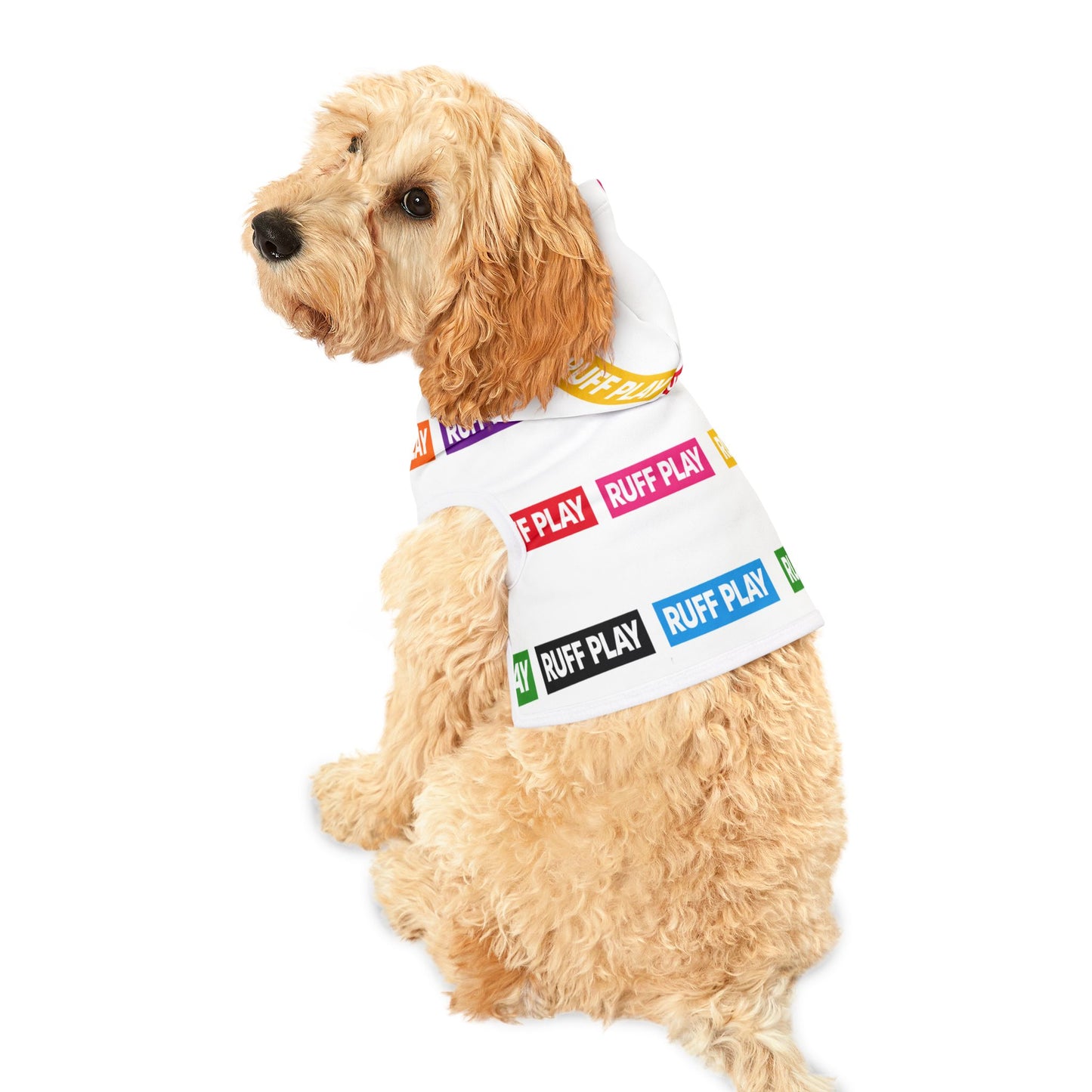 Ruff Play Colorblock Pet Hoodie — Lightweight Breathable Dog Hoodie with Playful Logo