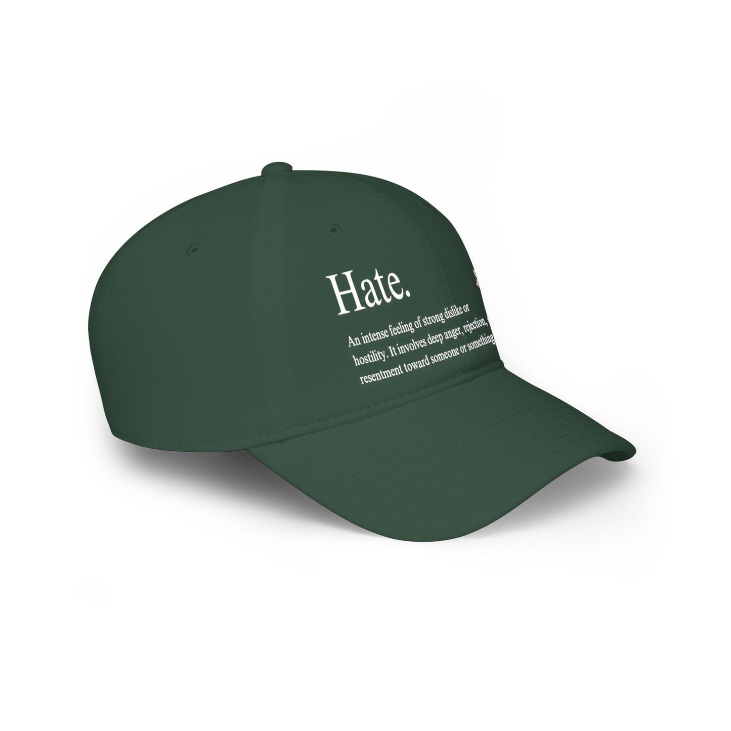 Baseball Cap — 'Hate.' Definition Embroidered Red Hat