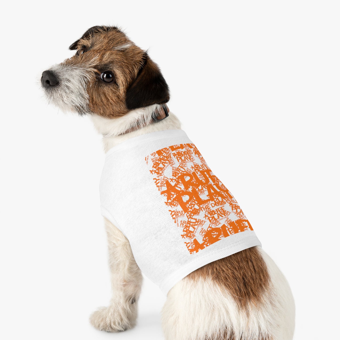 Orange Typographic 'Adopt, Rescue' Pet Tank Top – Halloween Dog Tee