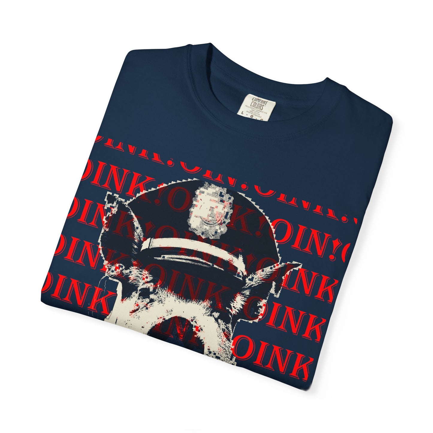 Retro Pig Graphic T-Shirt — 'OINK' Repeating Print