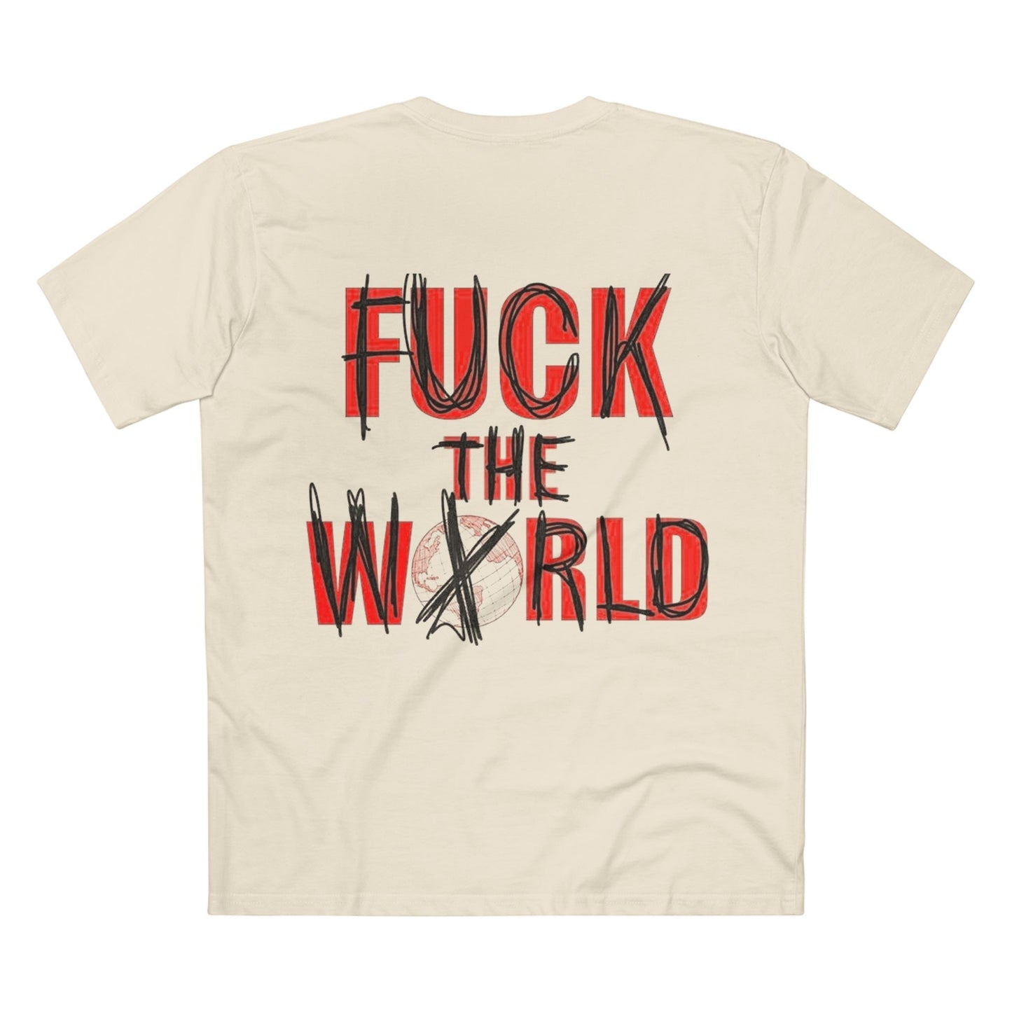 T-Shirt — Ominous Graphic Tee “Fuck the World” Red Streetwear