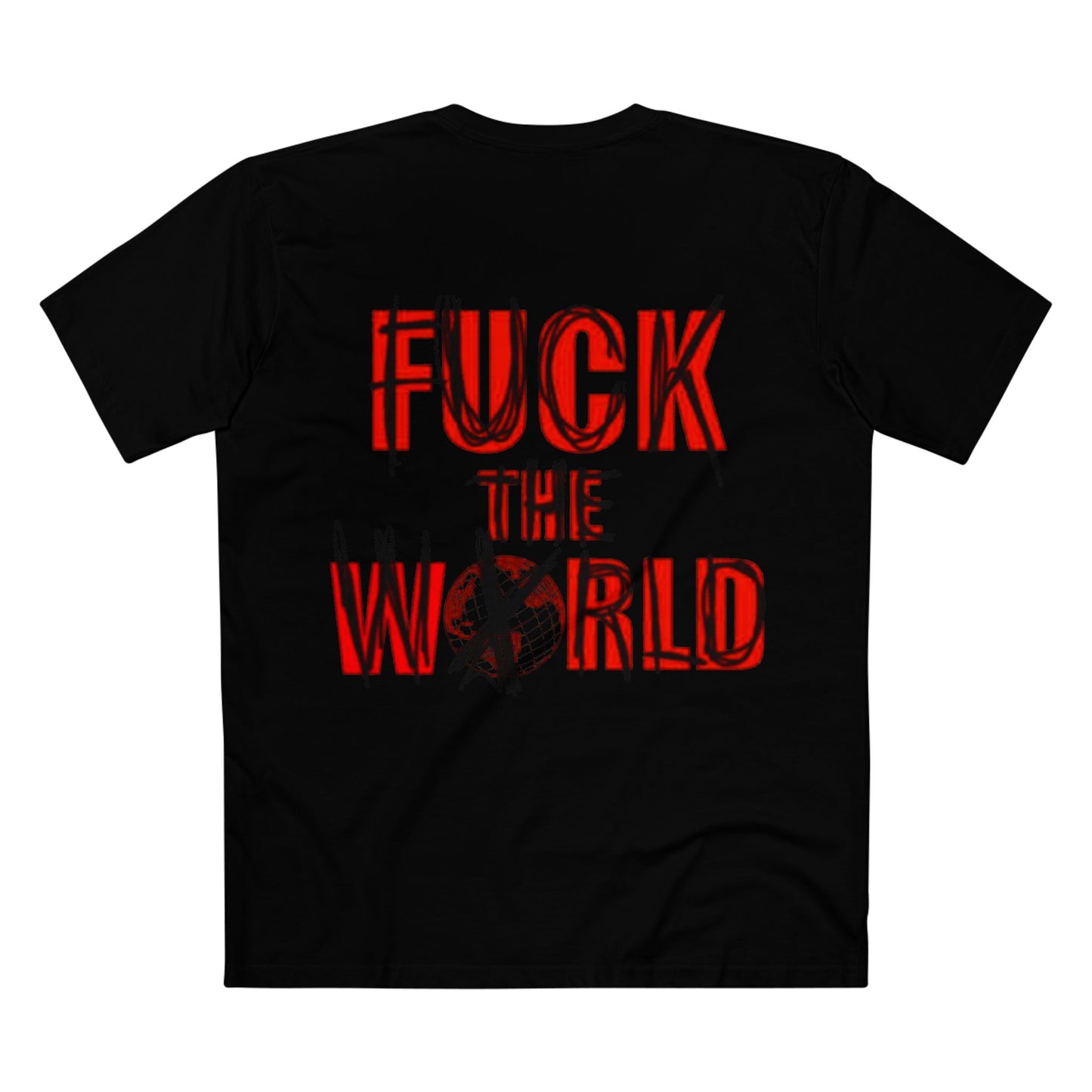 T-Shirt — Ominous Graphic Tee “Fuck the World” Red Streetwear