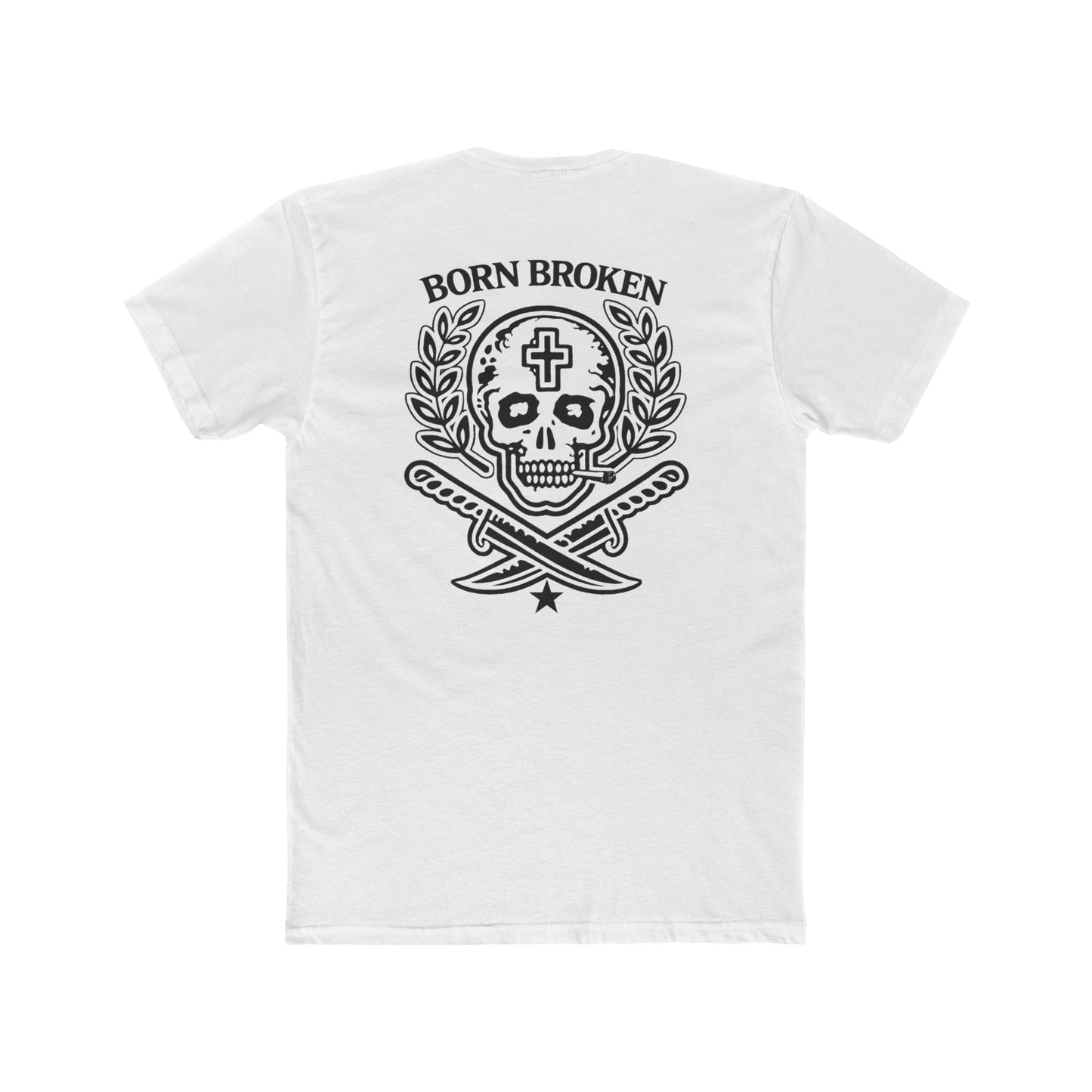 Born Broken Skull Tee — Gothic Skull Graphic T-Shirt