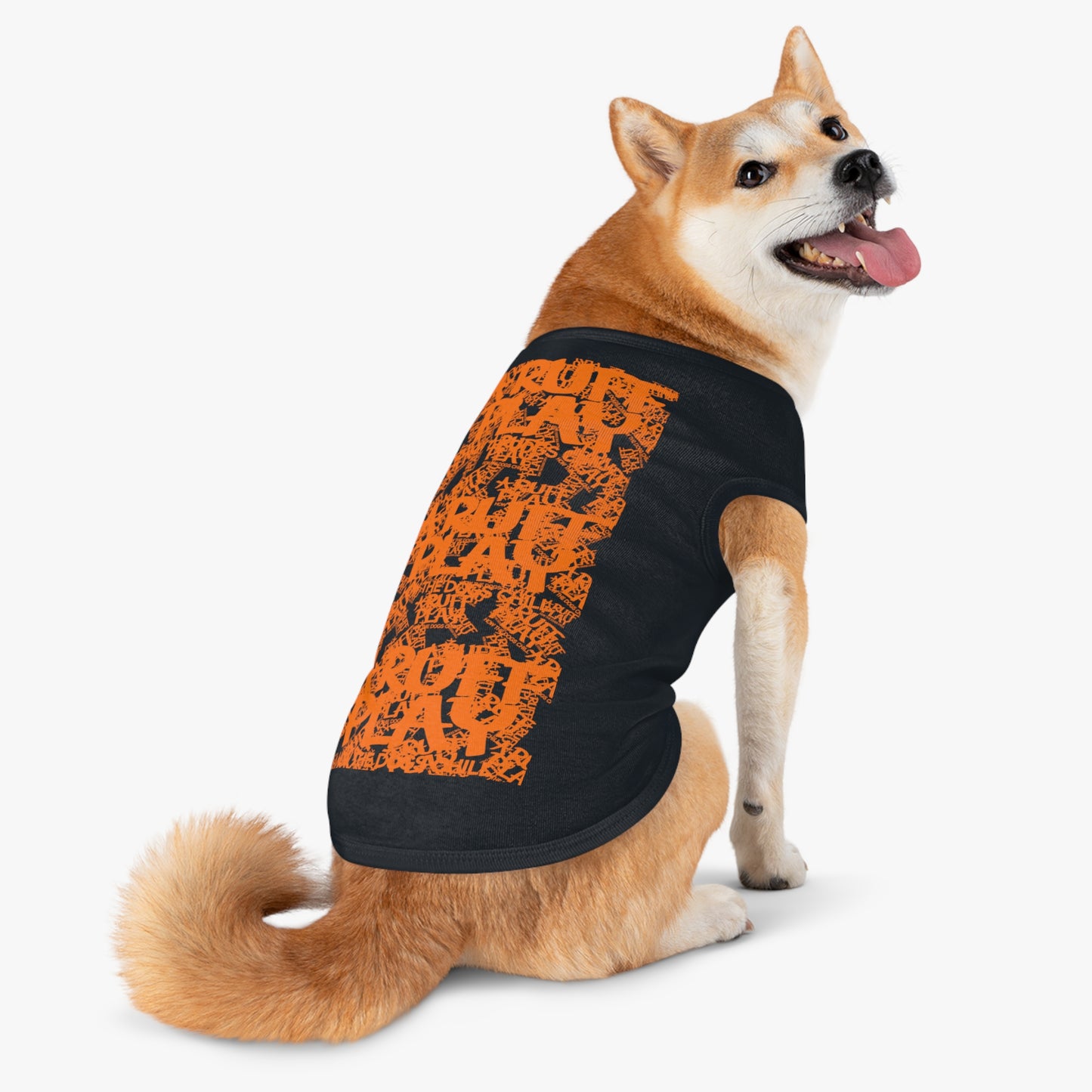 Orange Typographic 'Adopt, Rescue' Pet Tank Top – Halloween Dog Tee