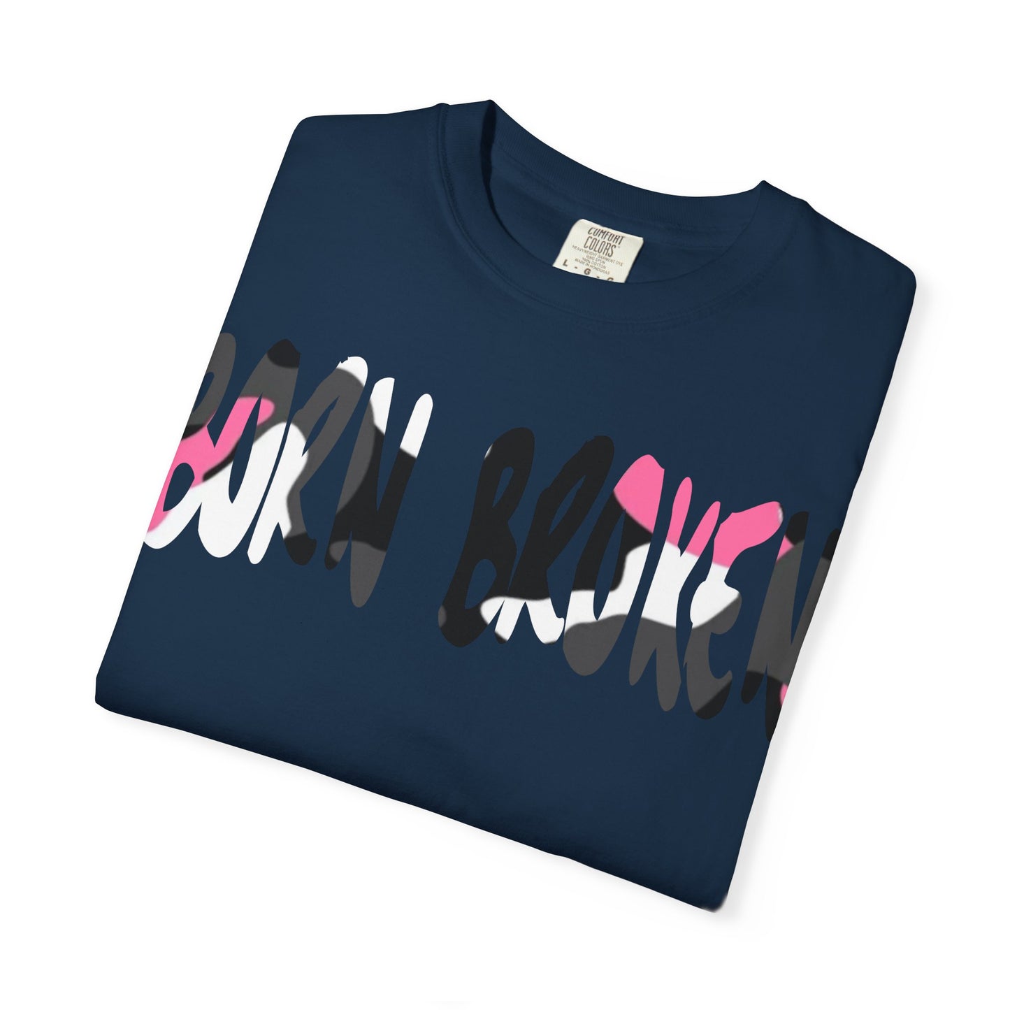 BORN BROKEN — DISTRESSED LOGO TEE