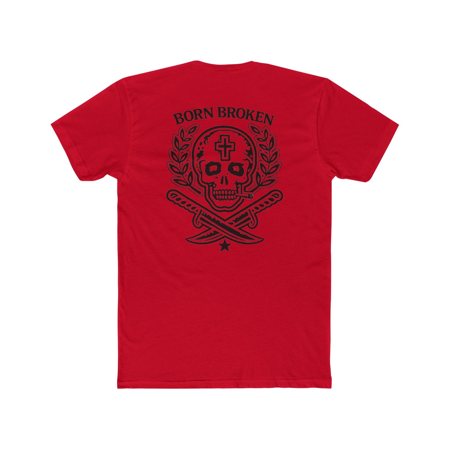 Born Broken Skull Tee — Gothic Skull Graphic T-Shirt
