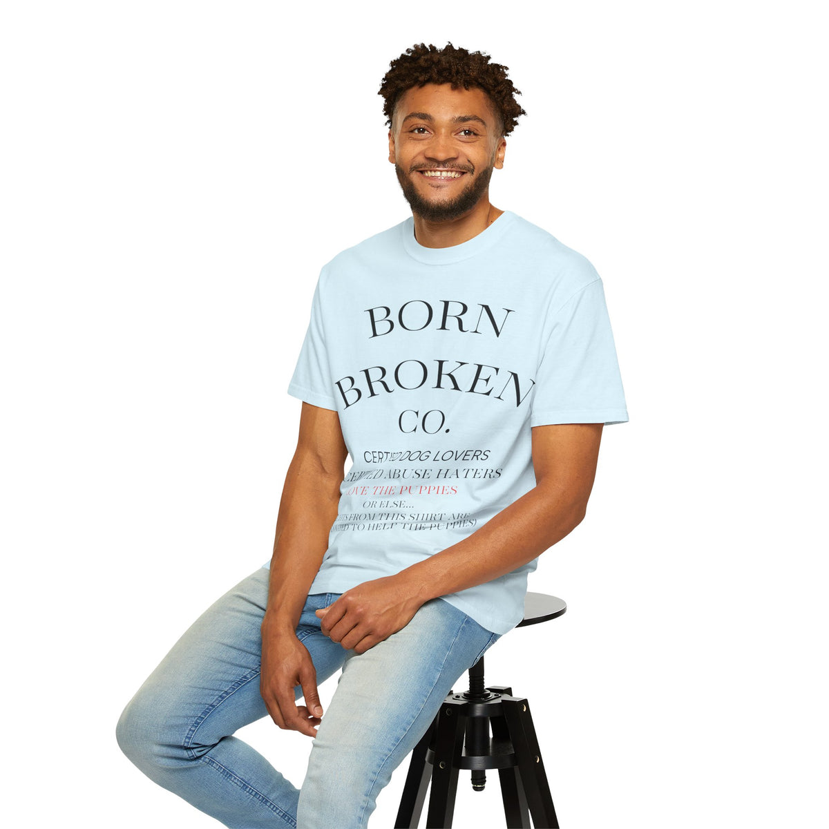 Born Broken Co. Graphic T-Shirt — 'Fight Abuse, Not Dogs' Statement Tee
