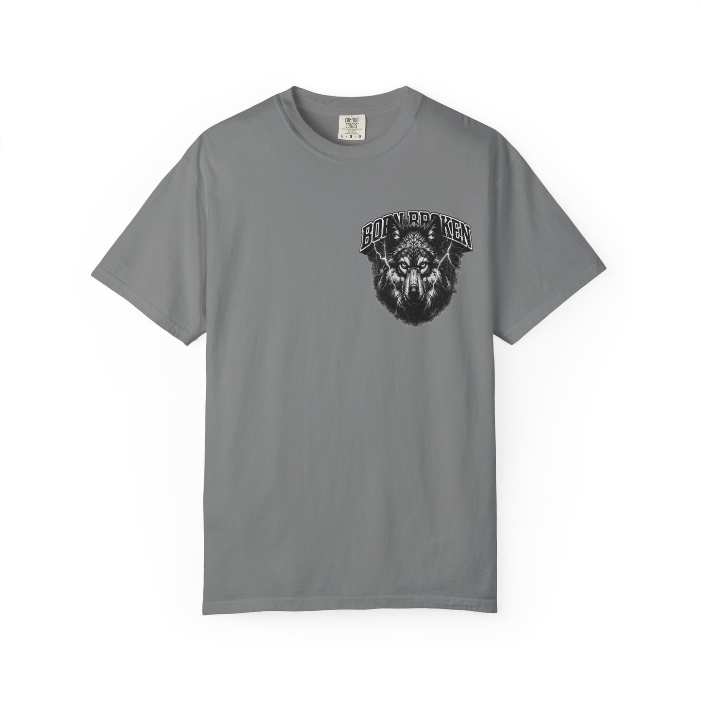 Wolf Head Graphic T-Shirt — Bold Lone Wolf Tee ("Born Broken")