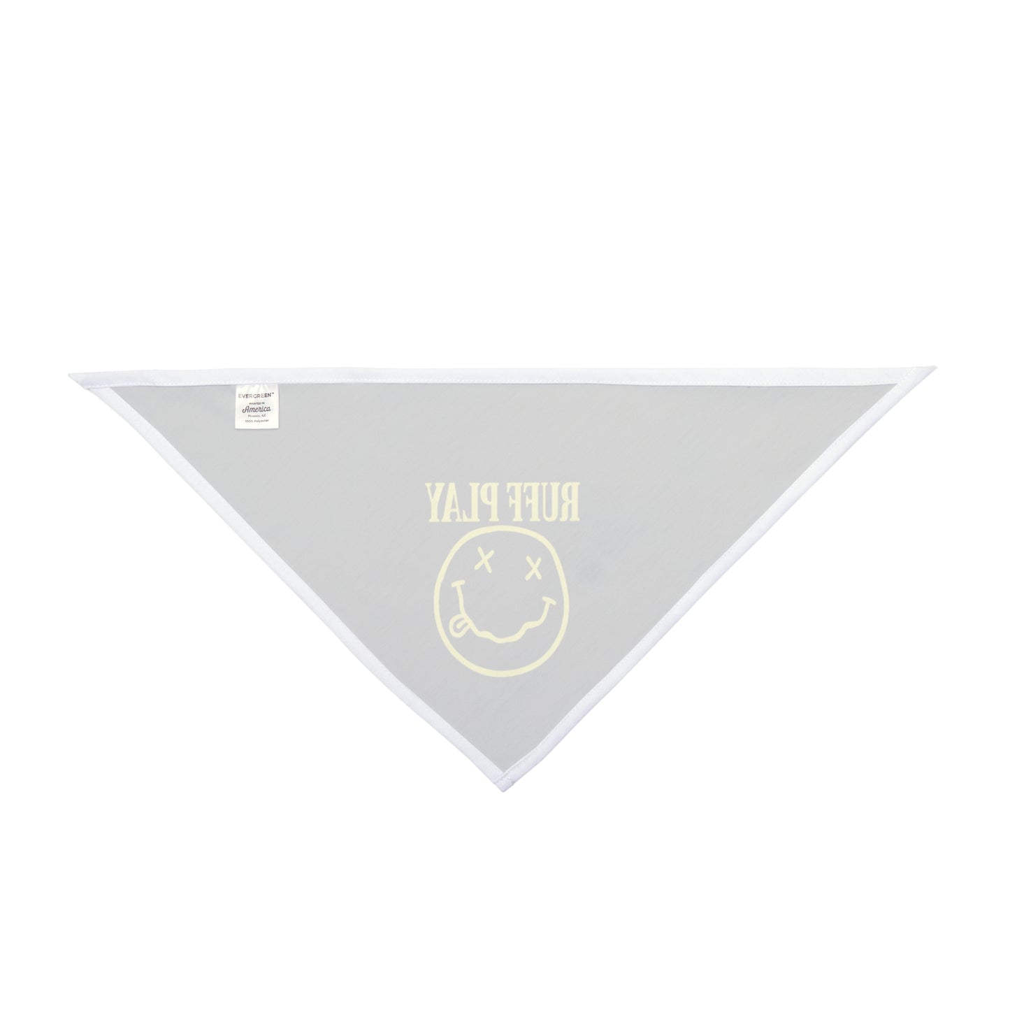Ruff Play Pet Bandana — Black Dog Bandana with Yellow Smiley Logo