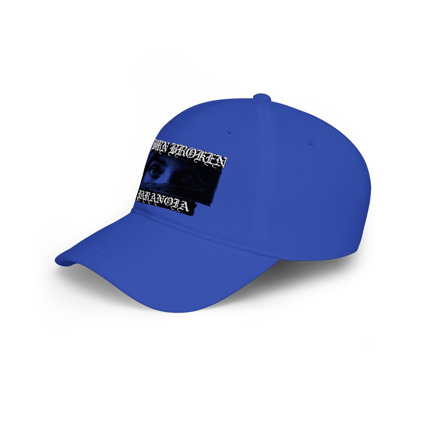 Low Profile Baseball Cap — 'Born Broken Paranoia' Graphic Streetwear Hat