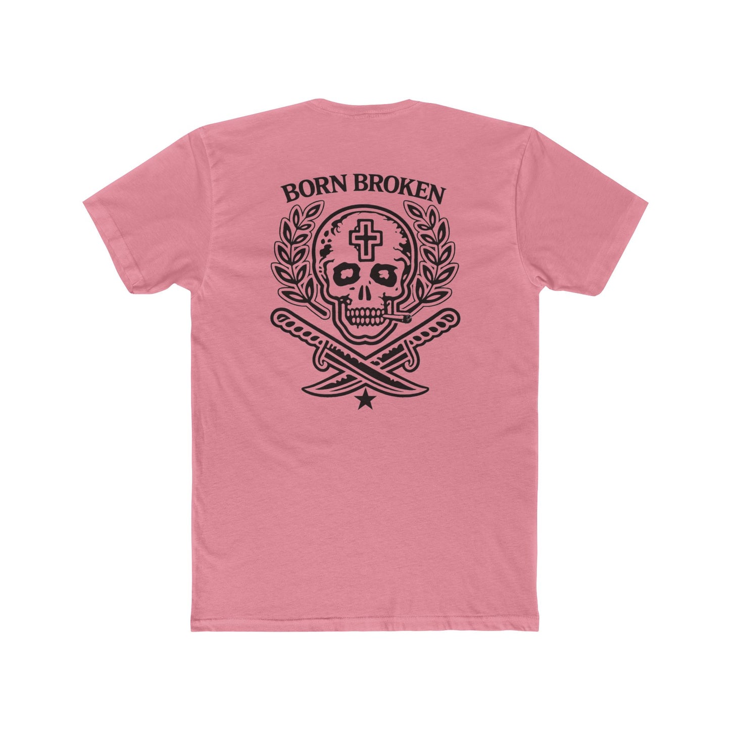 Born Broken Skull Tee — Gothic Skull Graphic T-Shirt