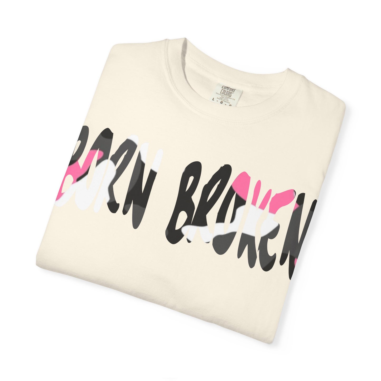 BORN BROKEN — DISTRESSED LOGO TEE