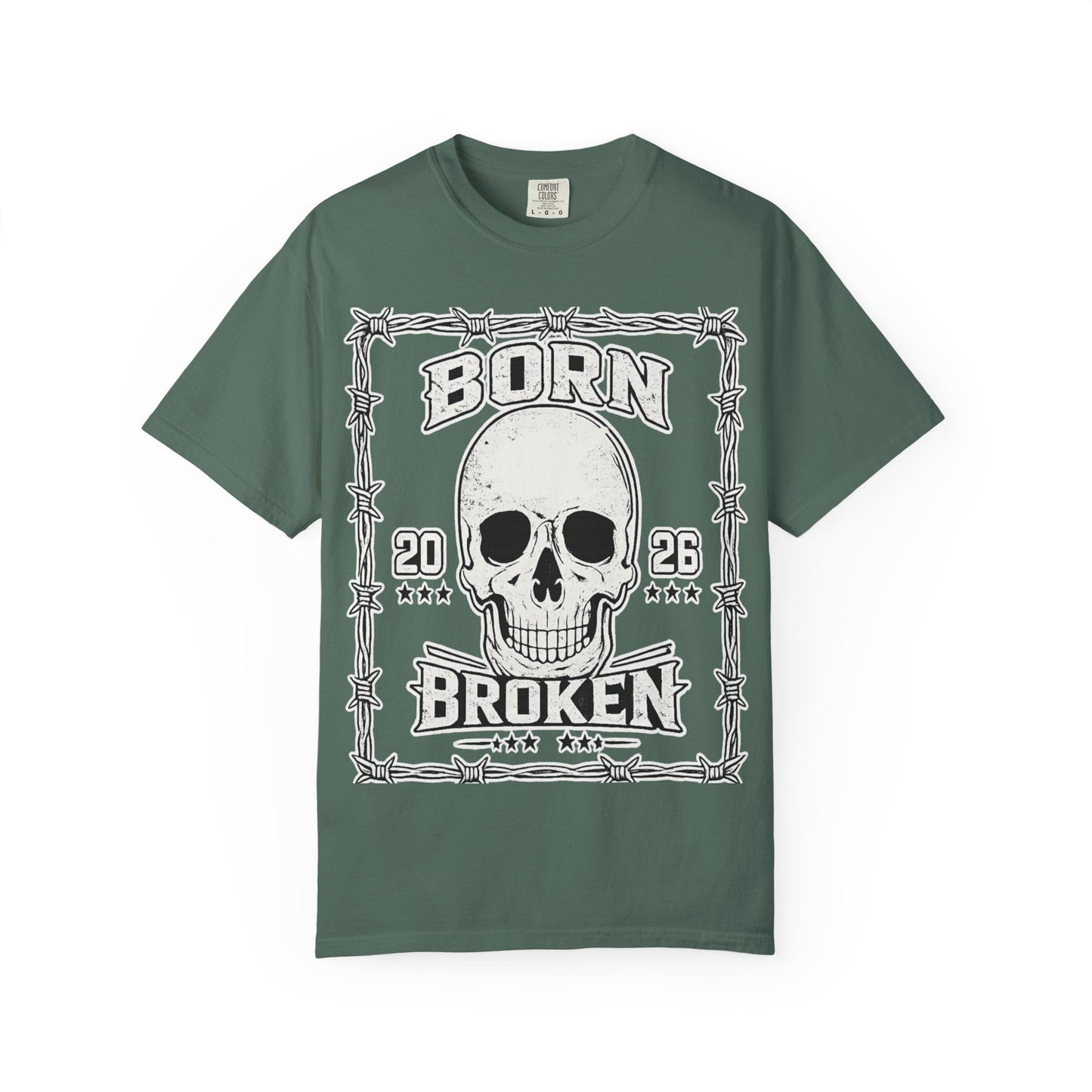 BORN BROKEN — VINTAGE SKULL TEE