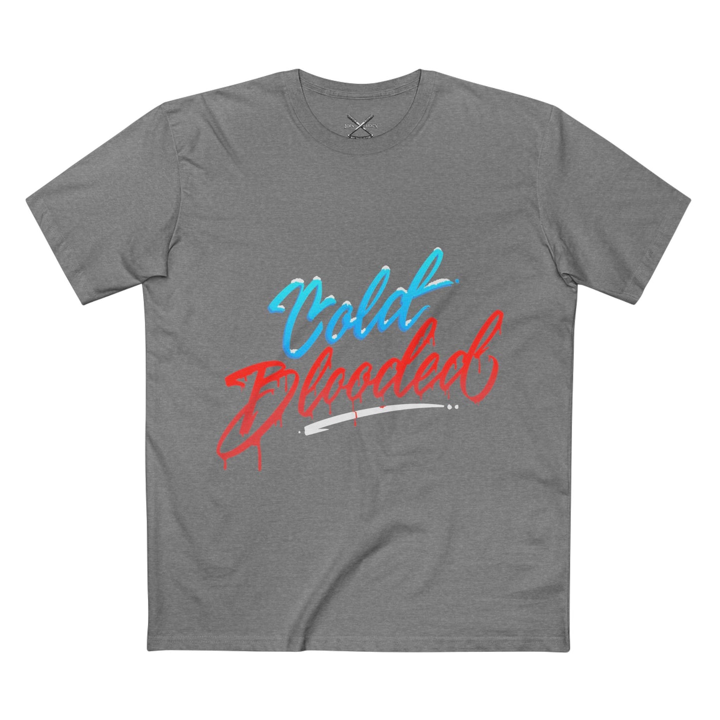 T‑Shirt — "Cold Blooded" Script Graphic Tee (Eye Back Print)