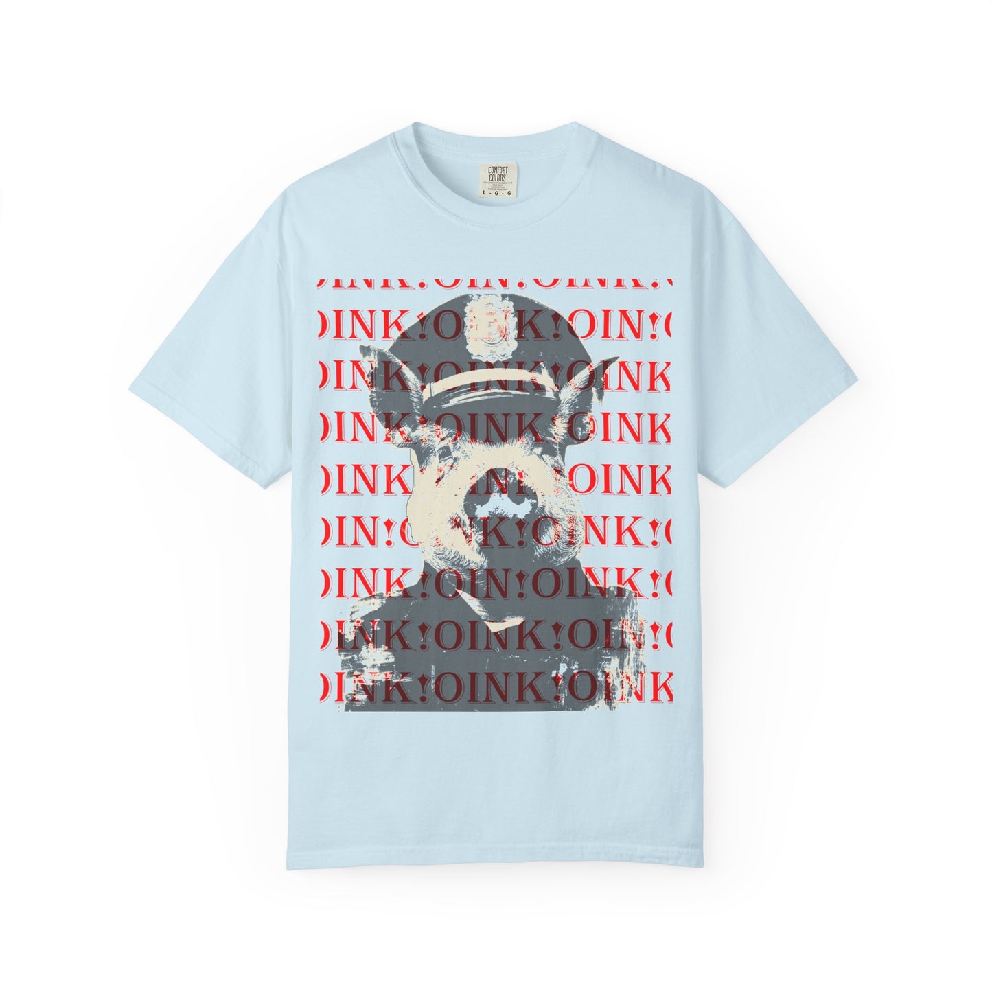 Retro Pig Graphic T-Shirt — 'OINK' Repeating Print