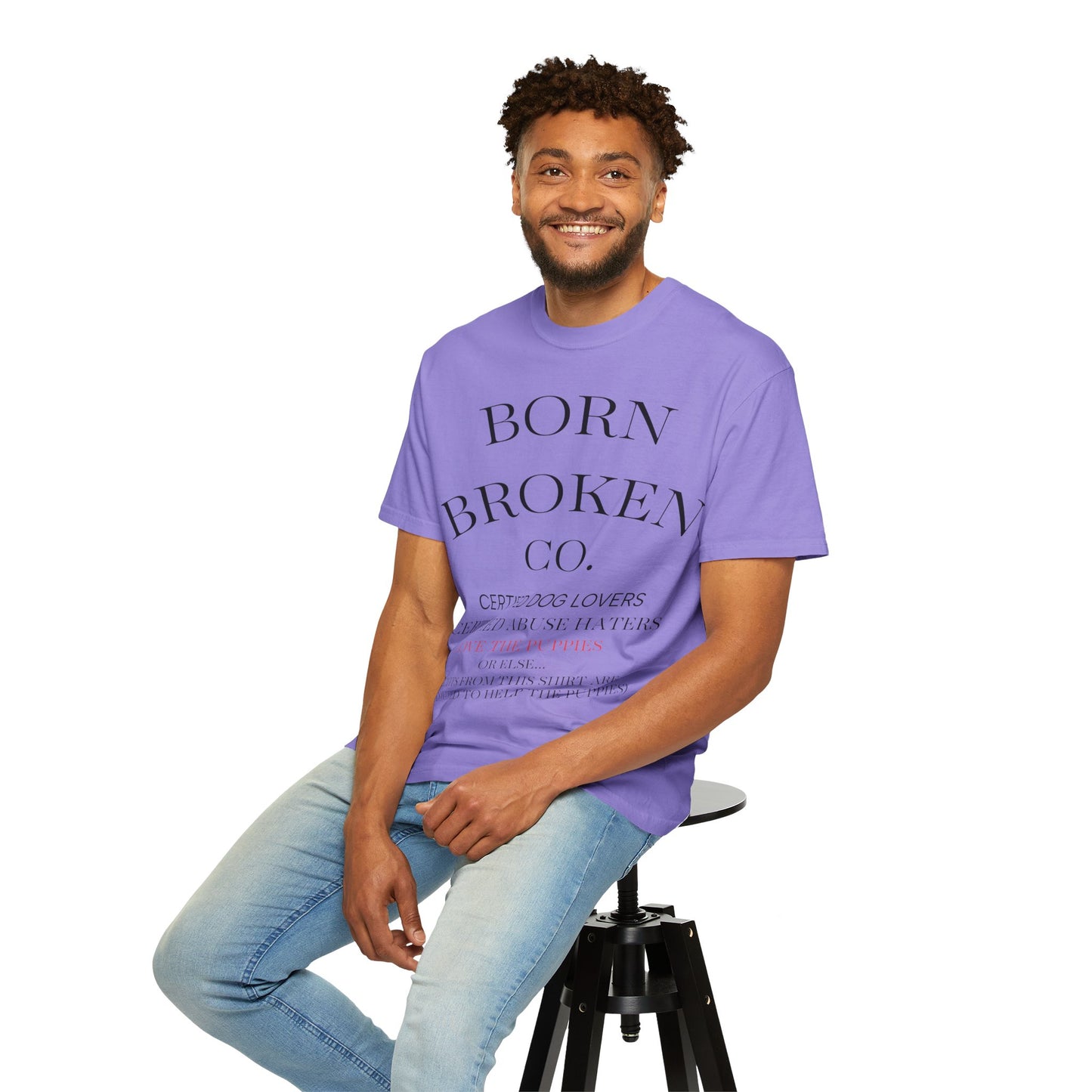 Born Broken Co. Graphic T-Shirt — 'Fight Abuse, Not Dogs' Statement Tee