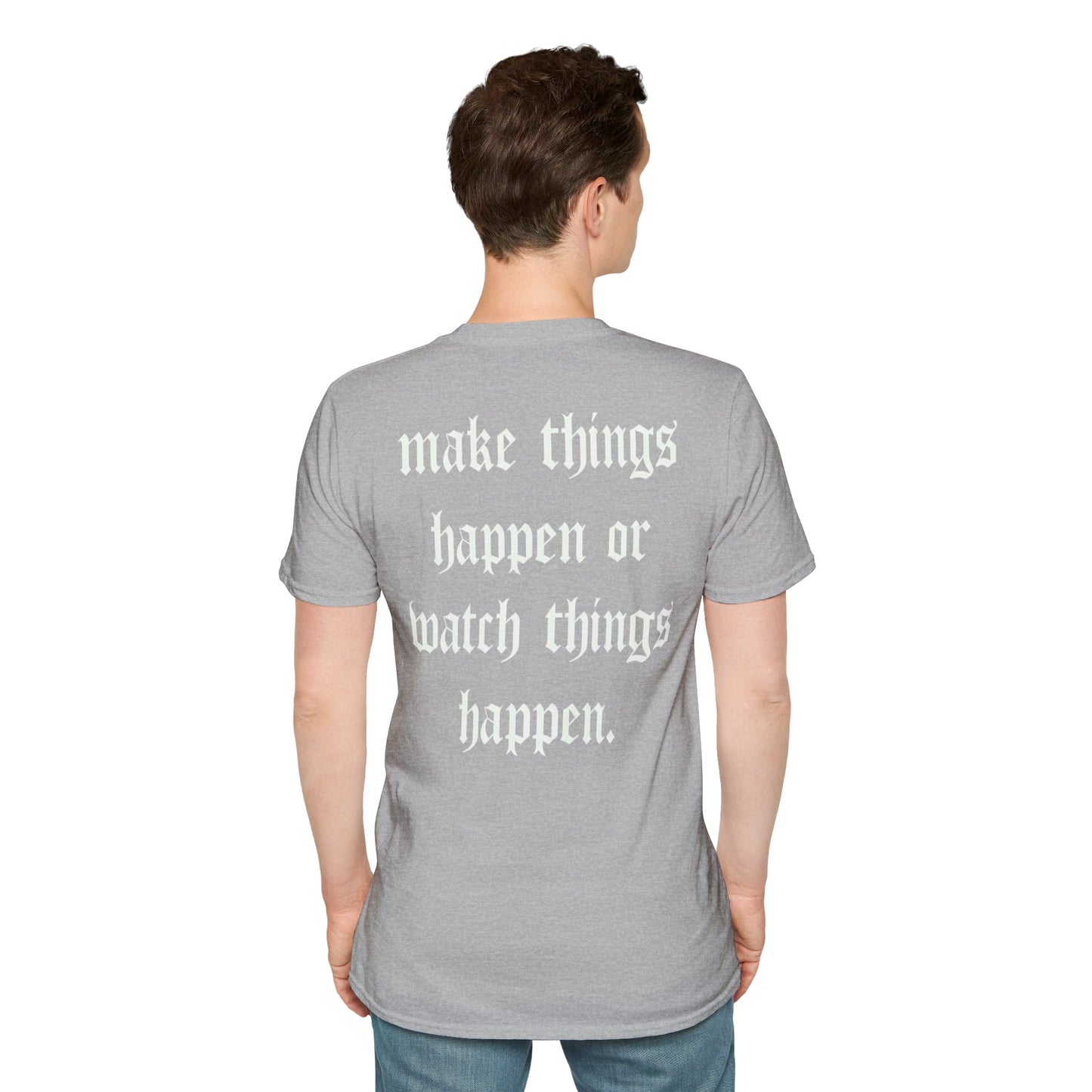 Apex Vintage Logo T-Shirt — “Make Things Happen or Watch Things Happen” Motivational Tee