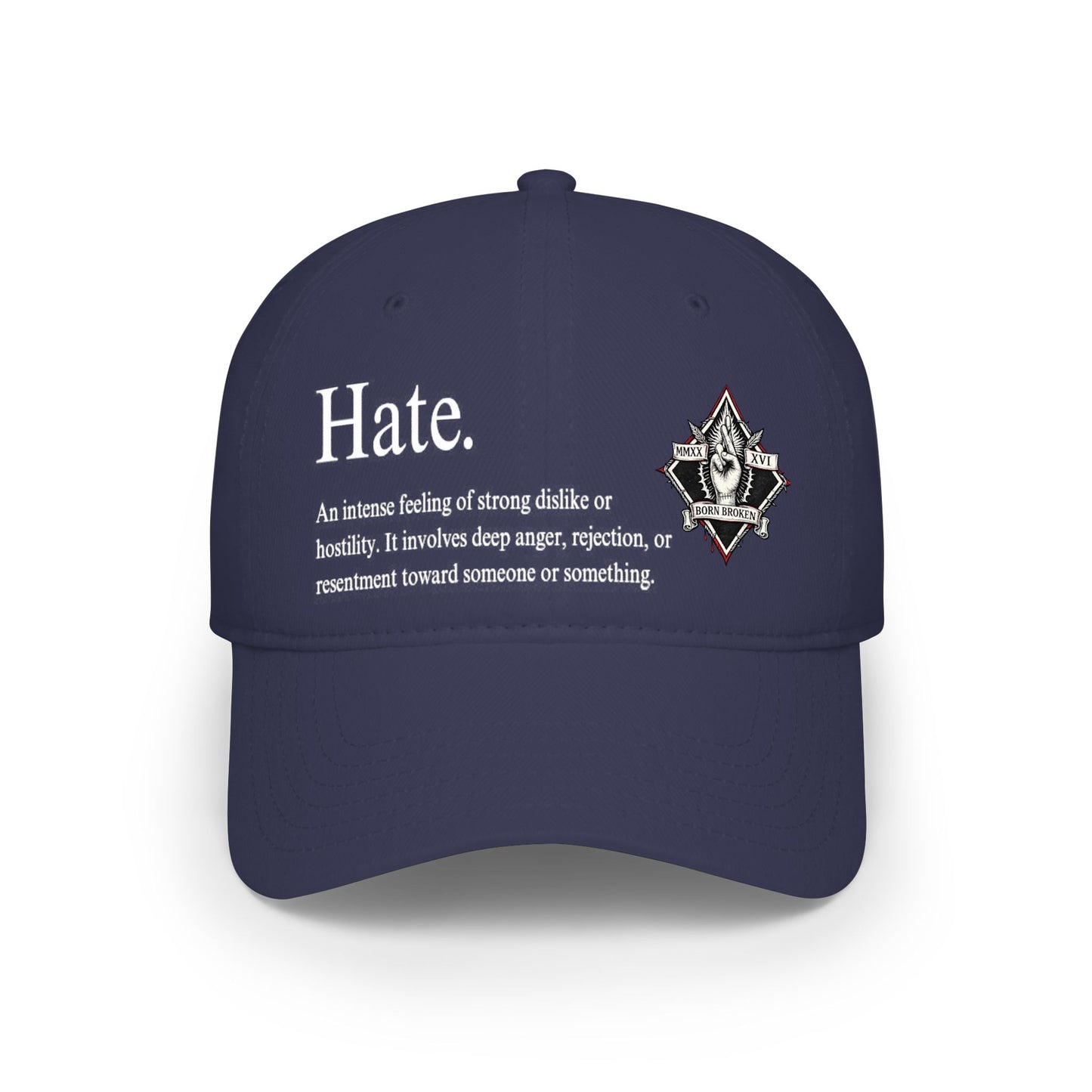 Baseball Cap — 'Hate.' Definition Embroidered Red Hat