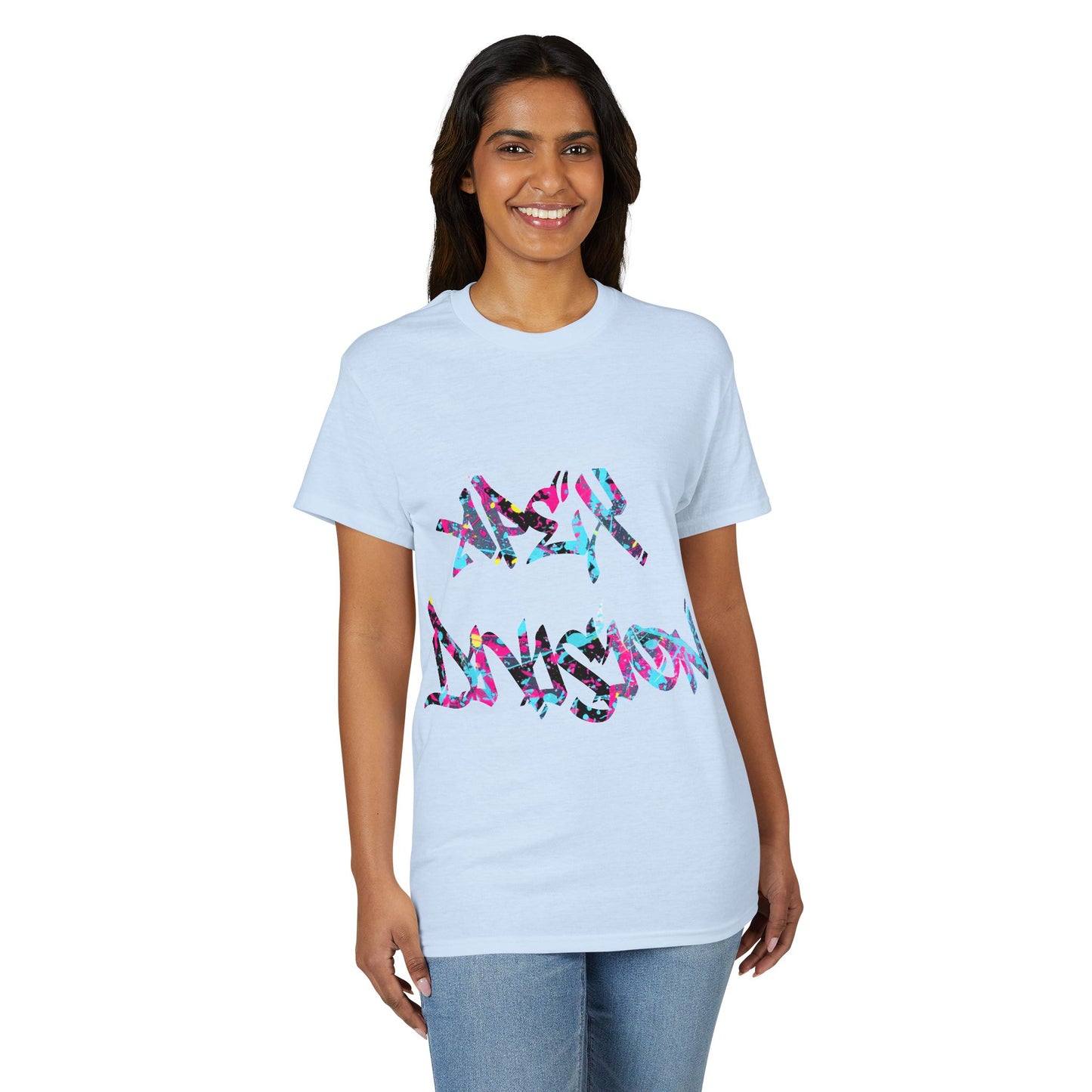 Resilient Division Graphic Tee — Colorful Motivational Back-Print Shirt
