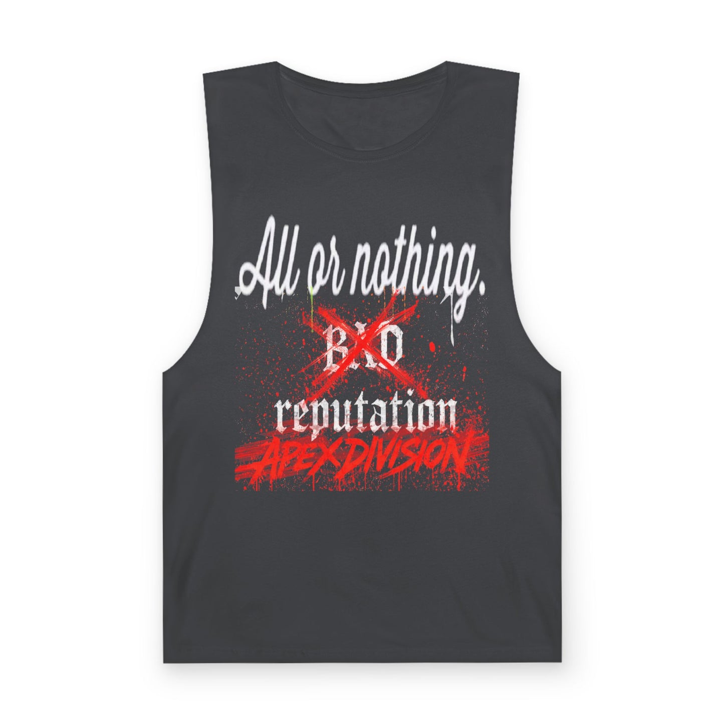 All or Nothing Reputation Tank Top — Apex Division Graphic Muscle Tank