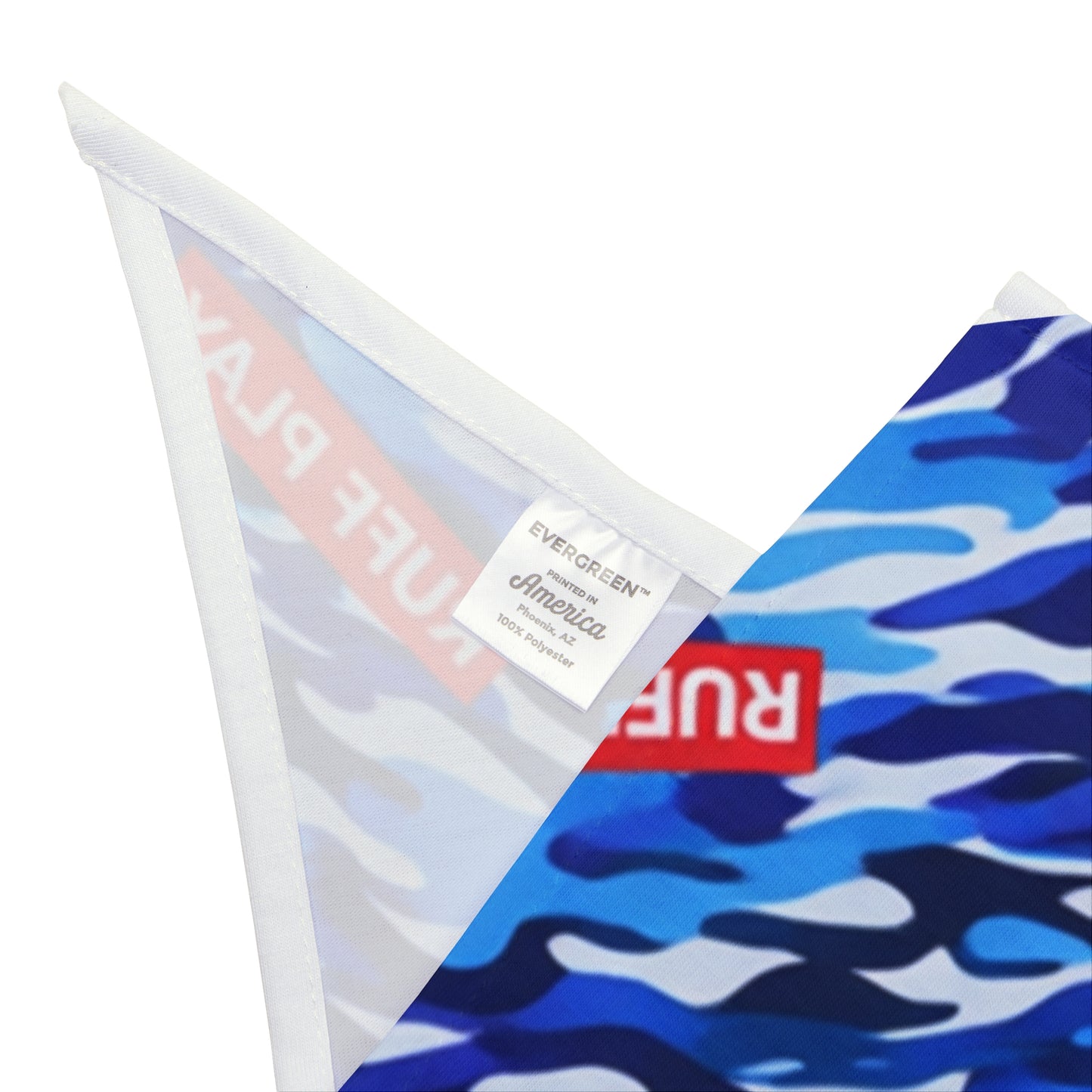 Blue Camo "RUFF PLAY" Pet Bandana – Dog Bandana Accessory for Playful Pups