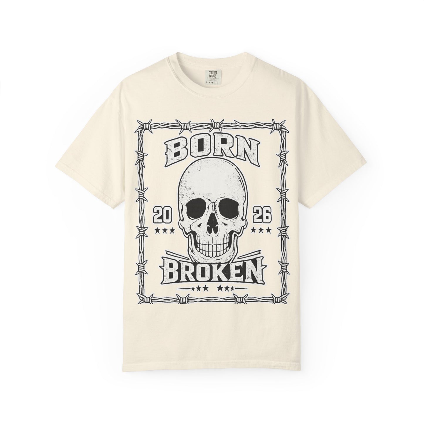 BORN BROKEN — VINTAGE SKULL TEE