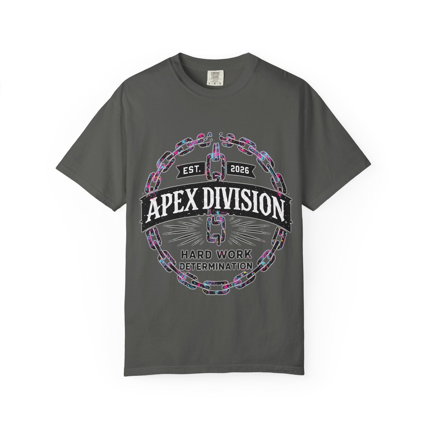 Apex Division Graphic T-Shirt — Hard Work & Determination Emblem