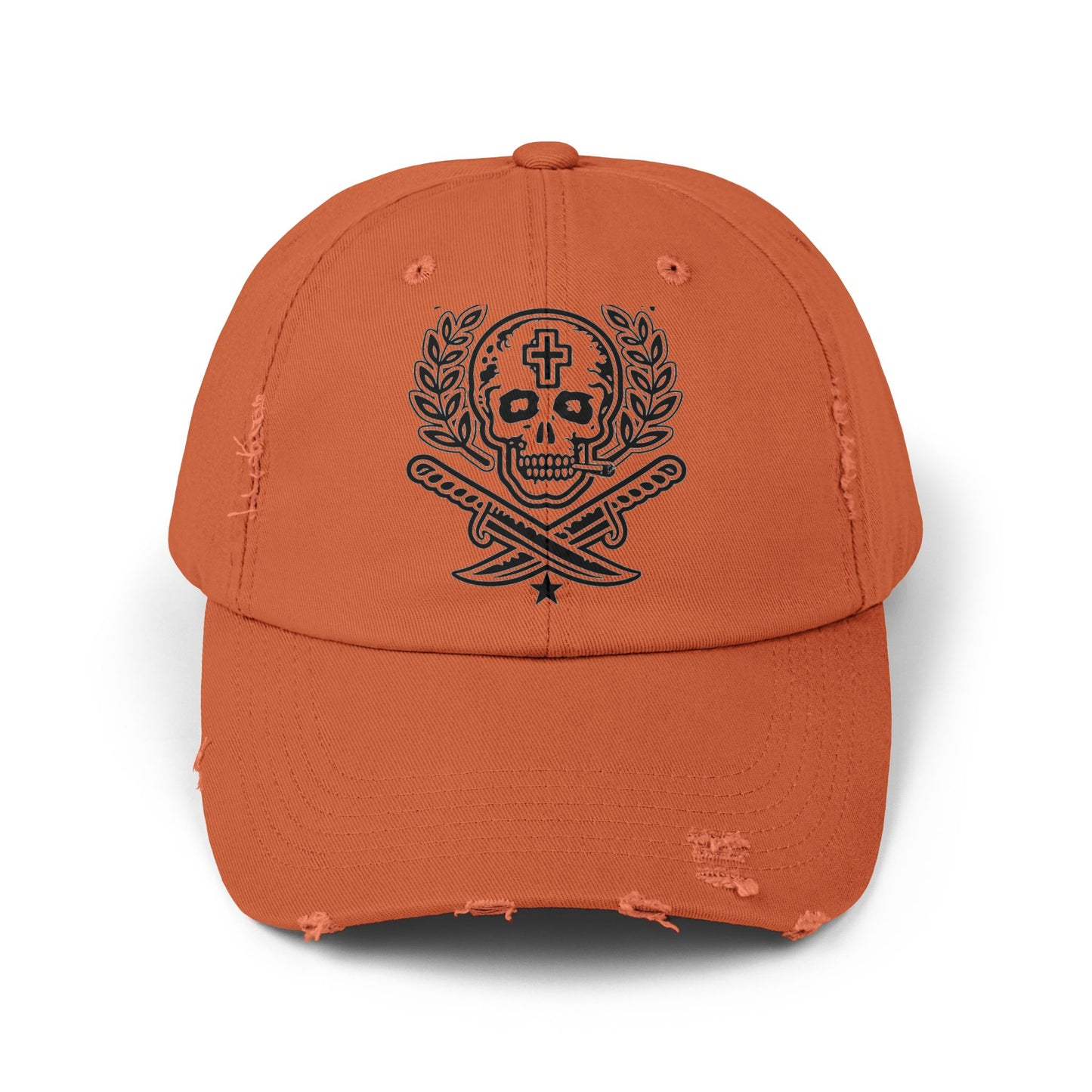 Distressed Skull & Swords Baseball Cap