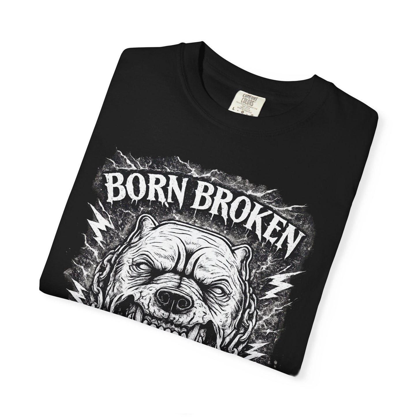 Born Broken Skull T-Shirt – 'Dogs Gotta Eat' Grunge Graphic Tee