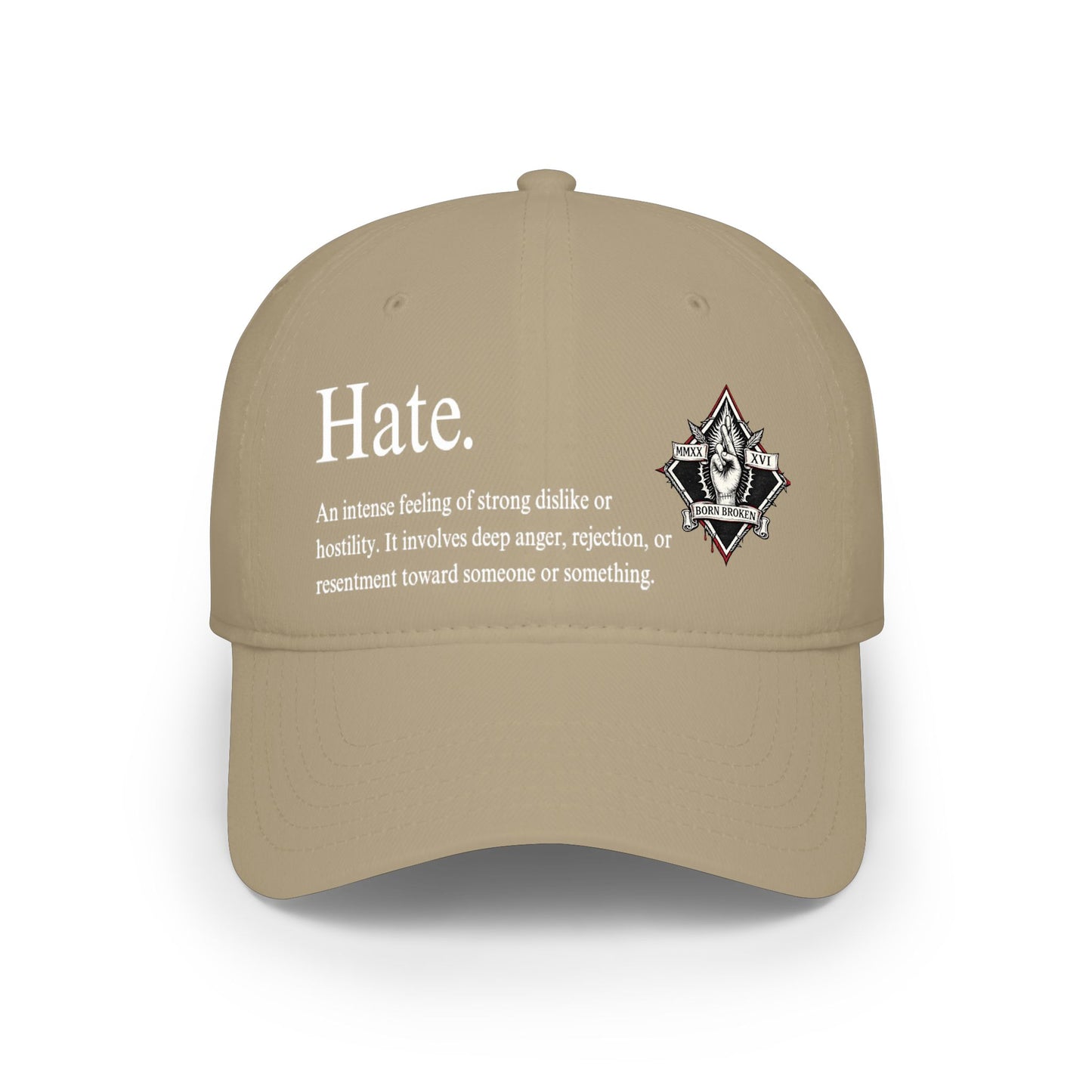 Baseball Cap — 'Hate.' Definition Embroidered Red Hat