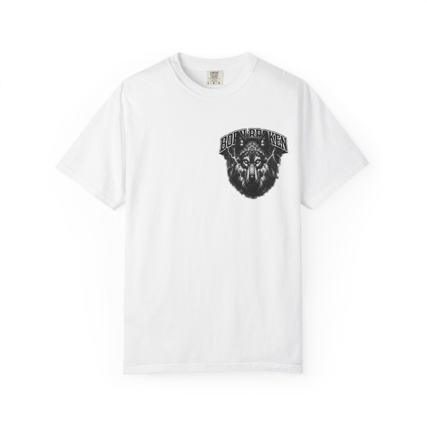 Wolf Head Graphic T-Shirt — Bold Lone Wolf Tee ("Born Broken")
