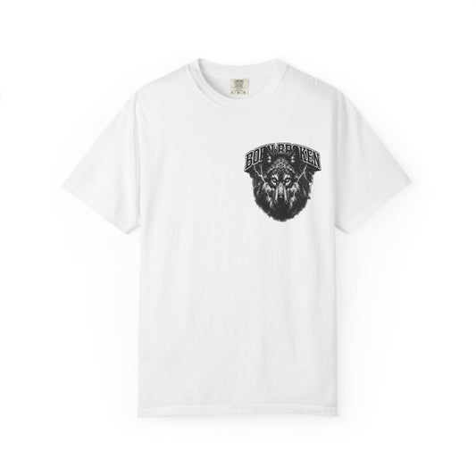 Wolf Head Graphic T-Shirt — Bold Lone Wolf Tee ("Born Broken")