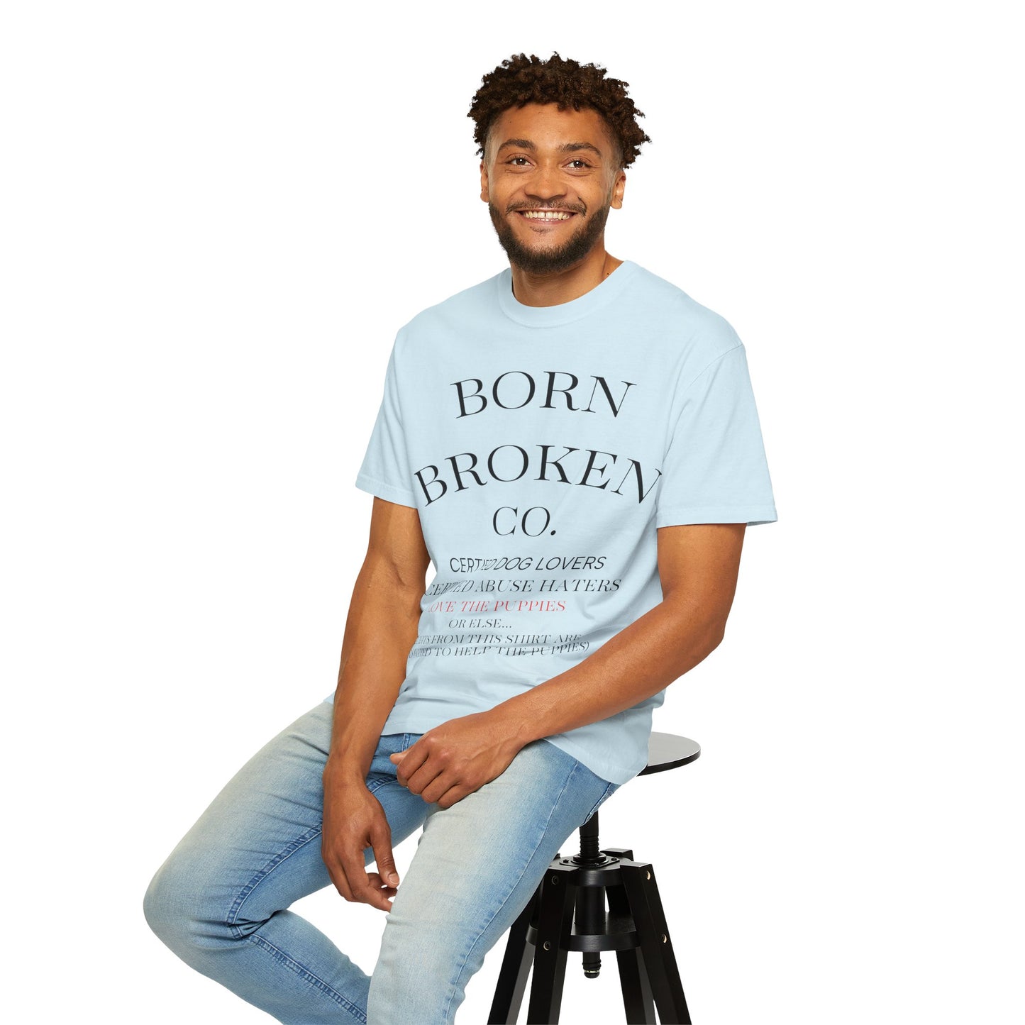 Born Broken Co. Graphic T-Shirt — 'Fight Abuse, Not Dogs' Statement Tee